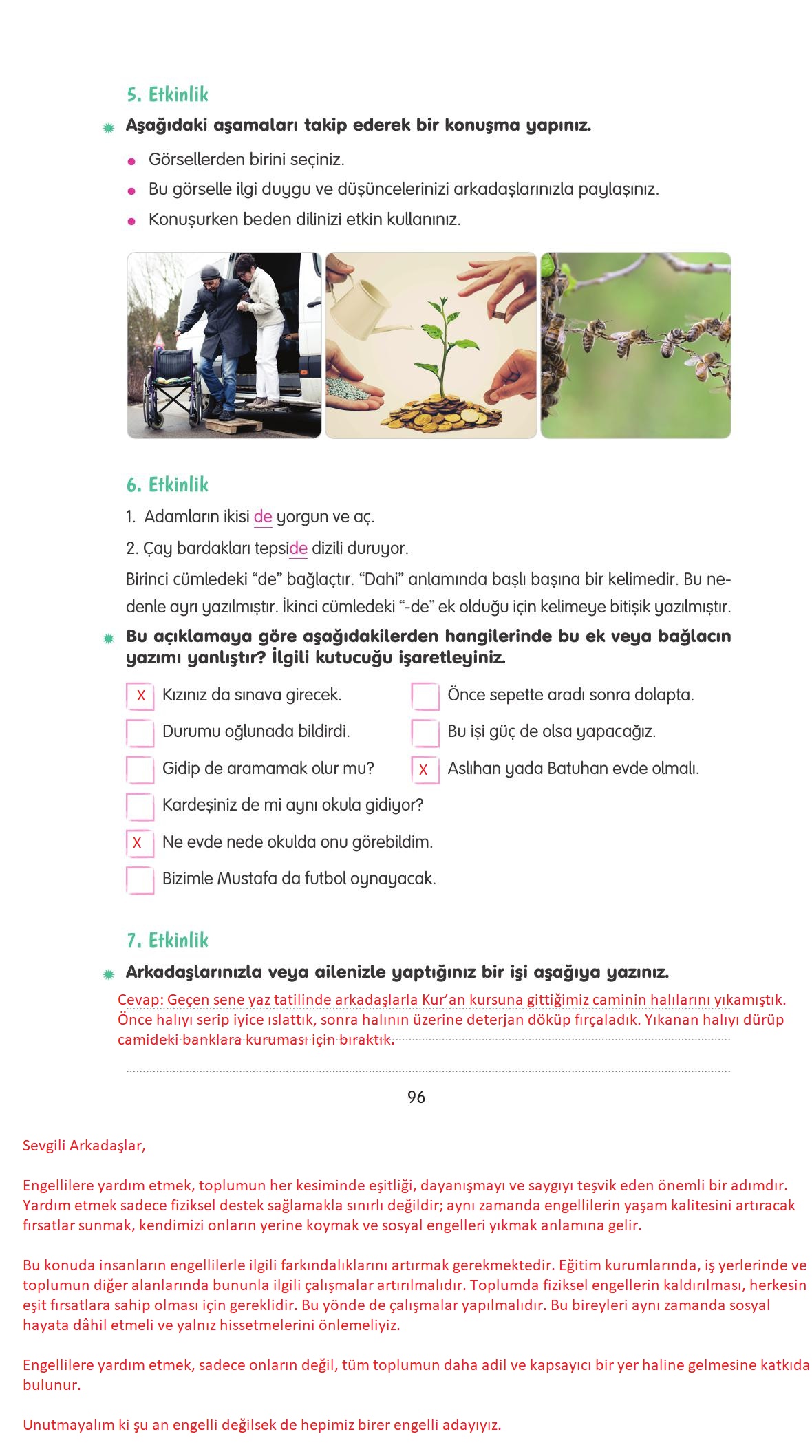 4. Sınıf Tuna Yayınları Türkçe Ders Kitabı Sayfa 96 Cevapları