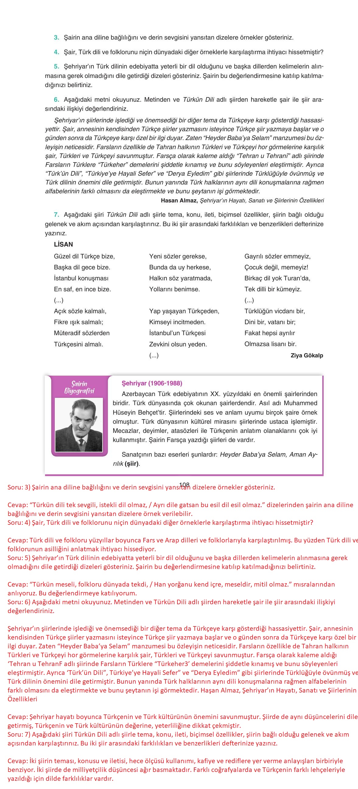 11. Sınıf Gizem Yayıncılık Edebiyat Ders Kitabı Sayfa 108 Cevapları 11. Sınıf Gizem Yayıncılık Edebiyat Ders Kitabı Sayfa 108 Cevapları