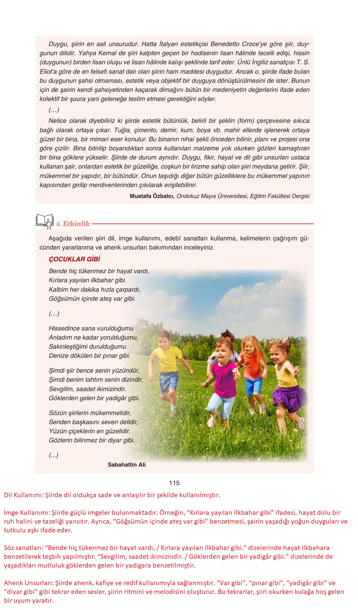 11. Sınıf Gizem Yayıncılık Edebiyat Ders Kitabı Sayfa 115 Cevapları