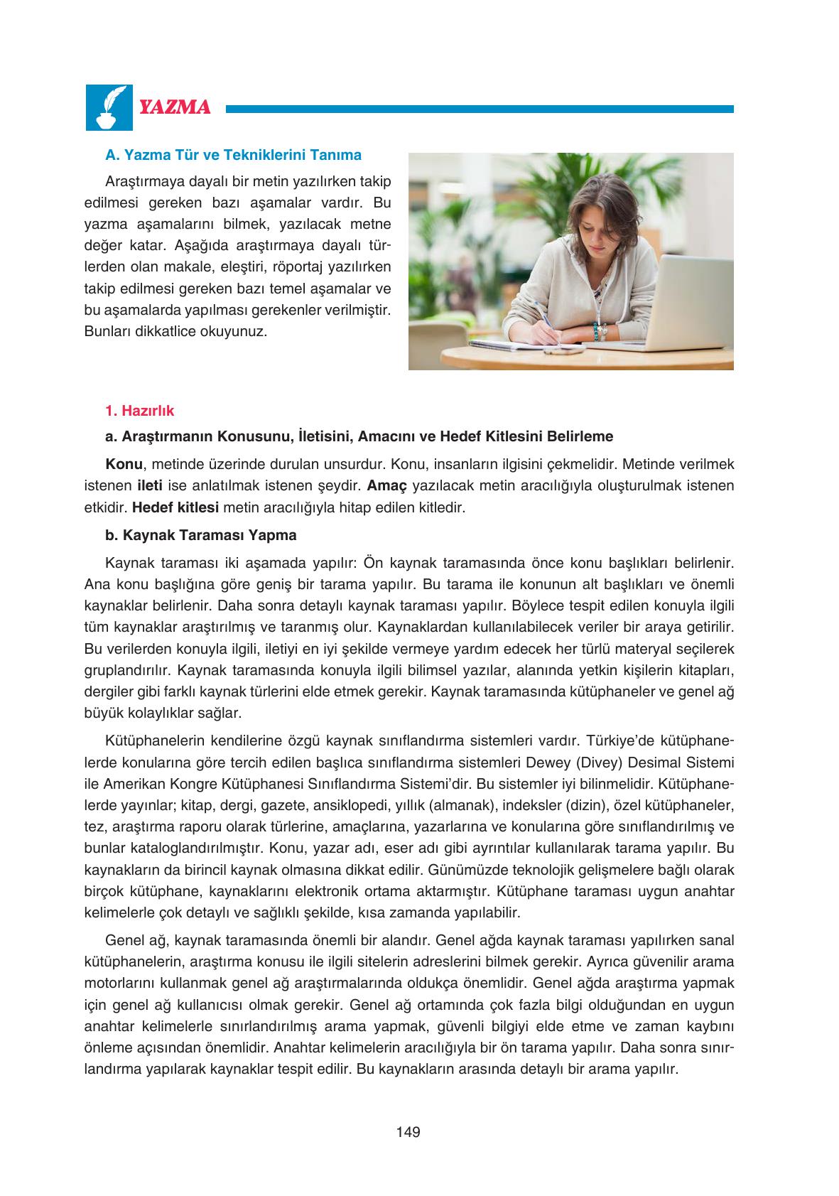 11. Sınıf Gizem Yayıncılık Edebiyat Ders Kitabı Sayfa 149 Cevapları