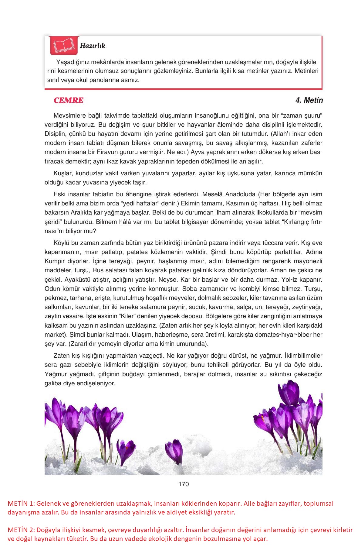 11. Sınıf Gizem Yayıncılık Edebiyat Ders Kitabı Sayfa 170 Cevapları