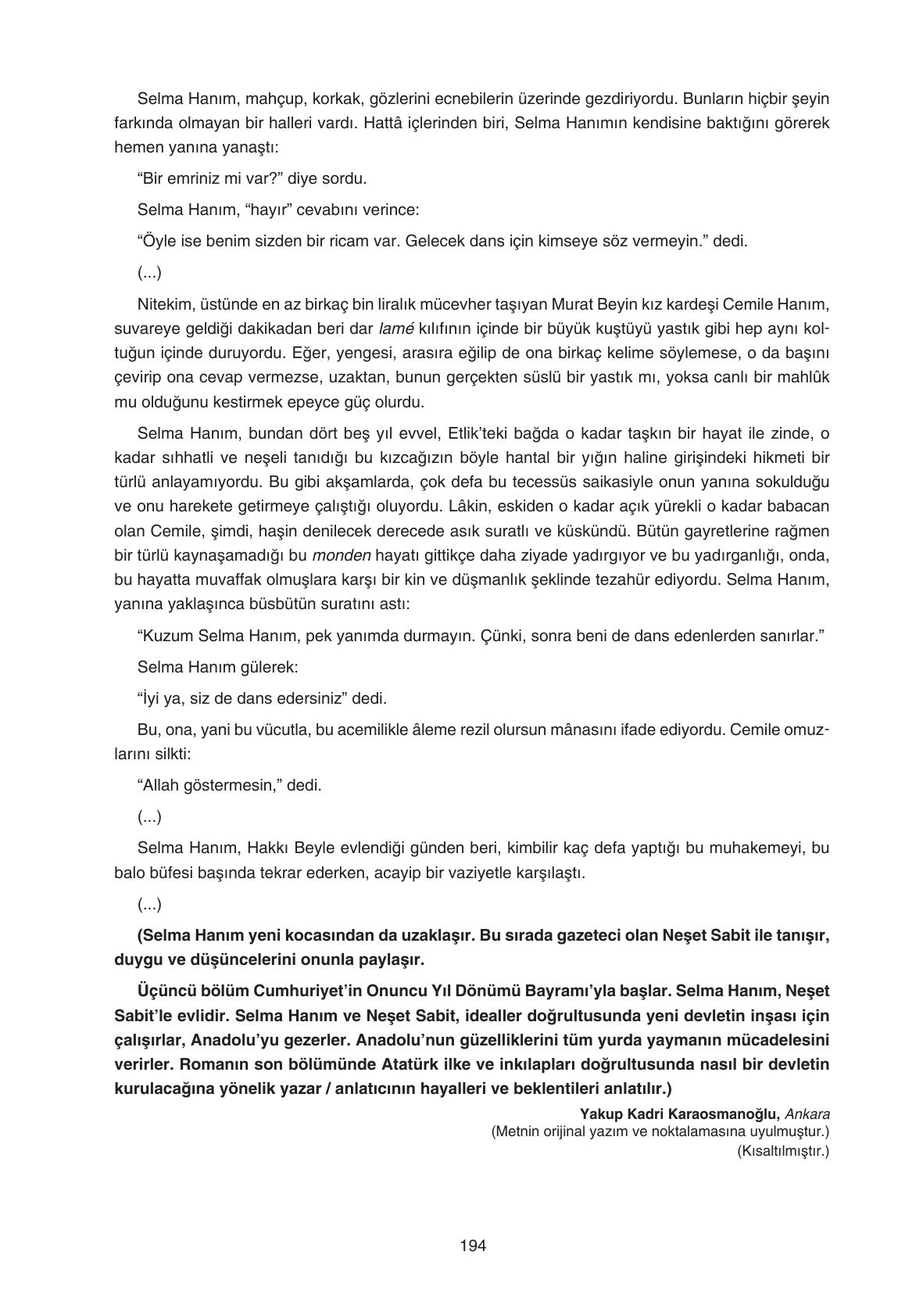 11. Sınıf Gizem Yayıncılık Edebiyat Ders Kitabı Sayfa 194 Cevapları