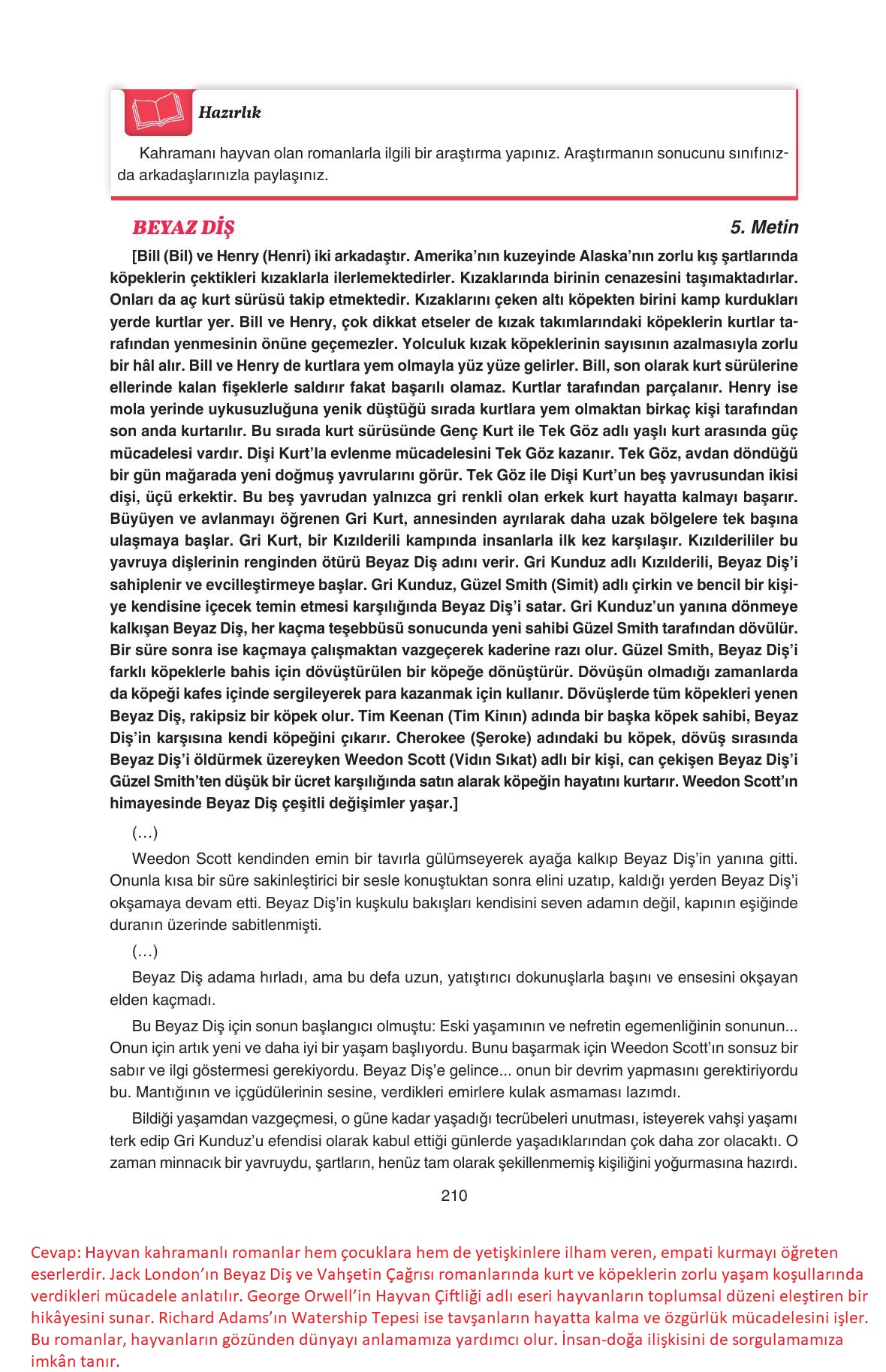 11. Sınıf Gizem Yayıncılık Edebiyat Ders Kitabı Sayfa 210 Cevapları