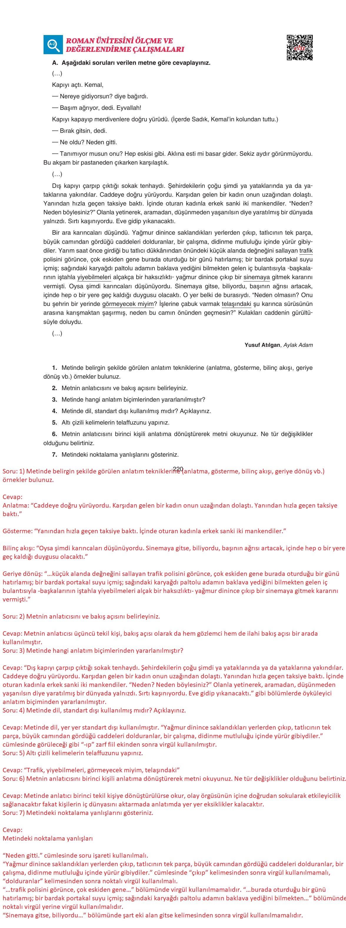 11. Sınıf Gizem Yayıncılık Edebiyat Ders Kitabı Sayfa 220 Cevapları 11. Sınıf Gizem Yayıncılık Edebiyat Ders Kitabı Sayfa 220 Cevapları