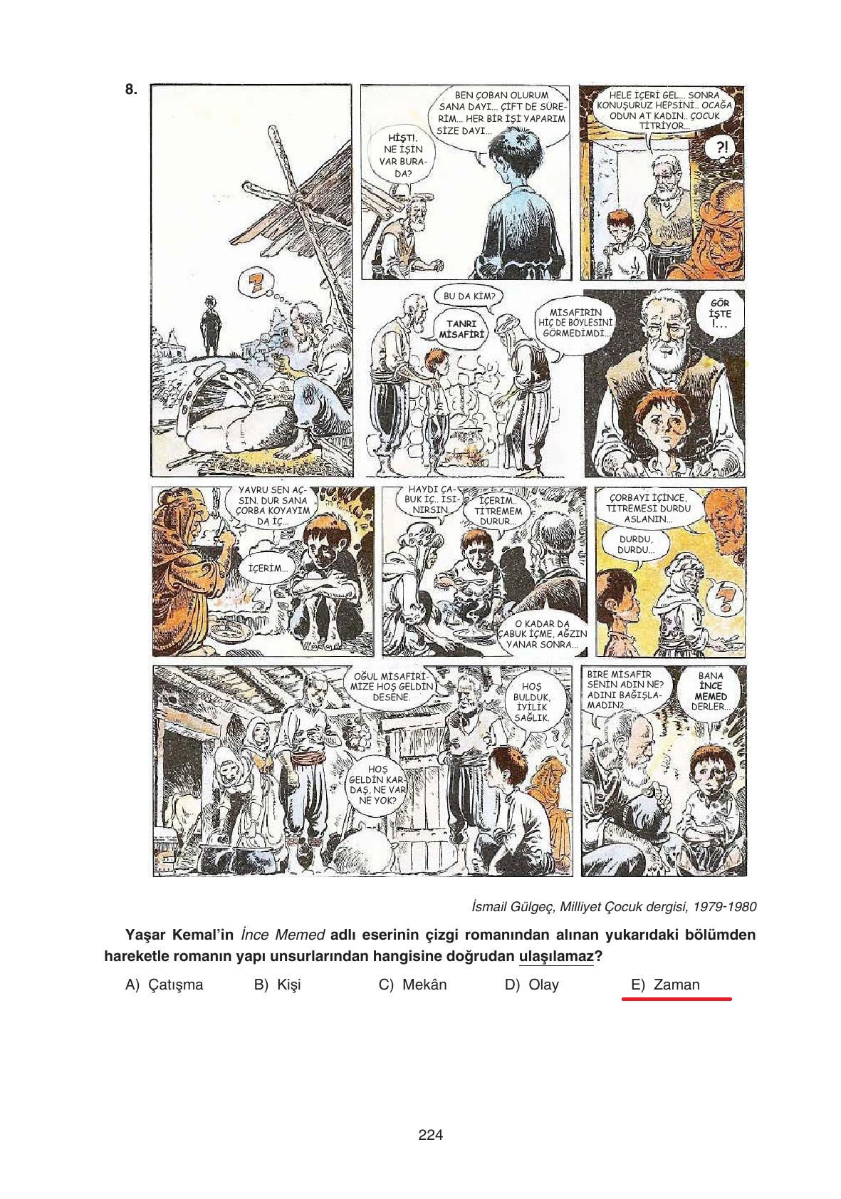 11. Sınıf Gizem Yayıncılık Edebiyat Ders Kitabı Sayfa 224 Cevapları