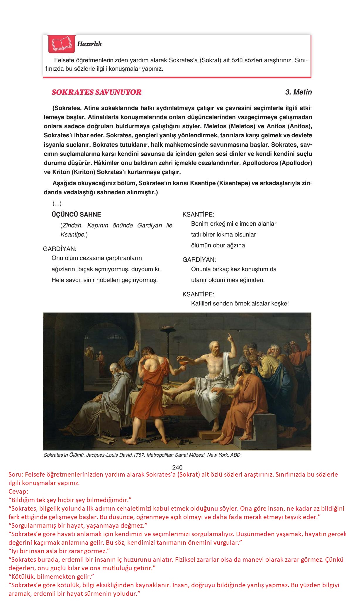 11. Sınıf Gizem Yayıncılık Edebiyat Ders Kitabı Sayfa 240 Cevapları