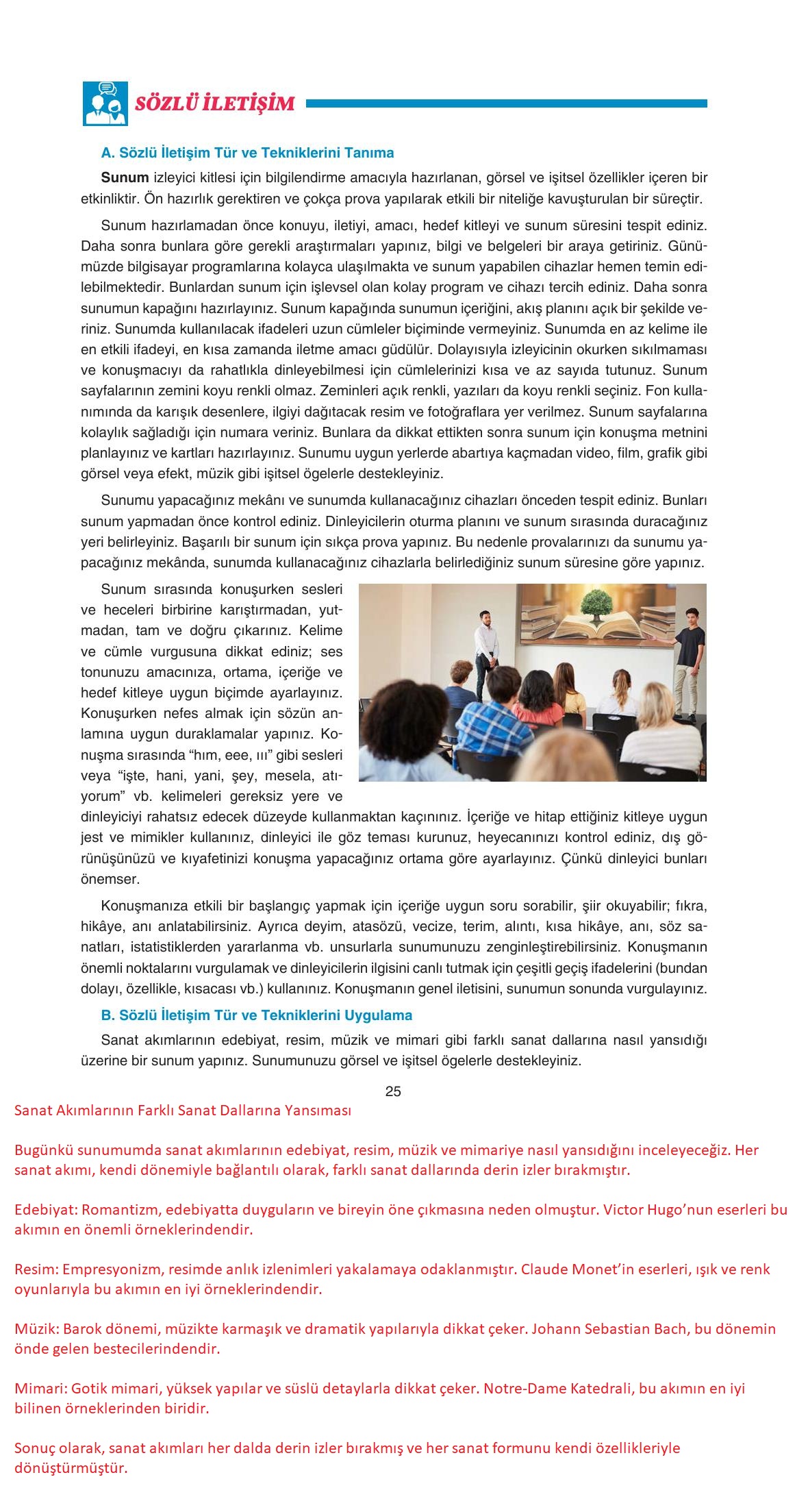 11. Sınıf Gizem Yayıncılık Edebiyat Ders Kitabı Sayfa 25 Cevapları