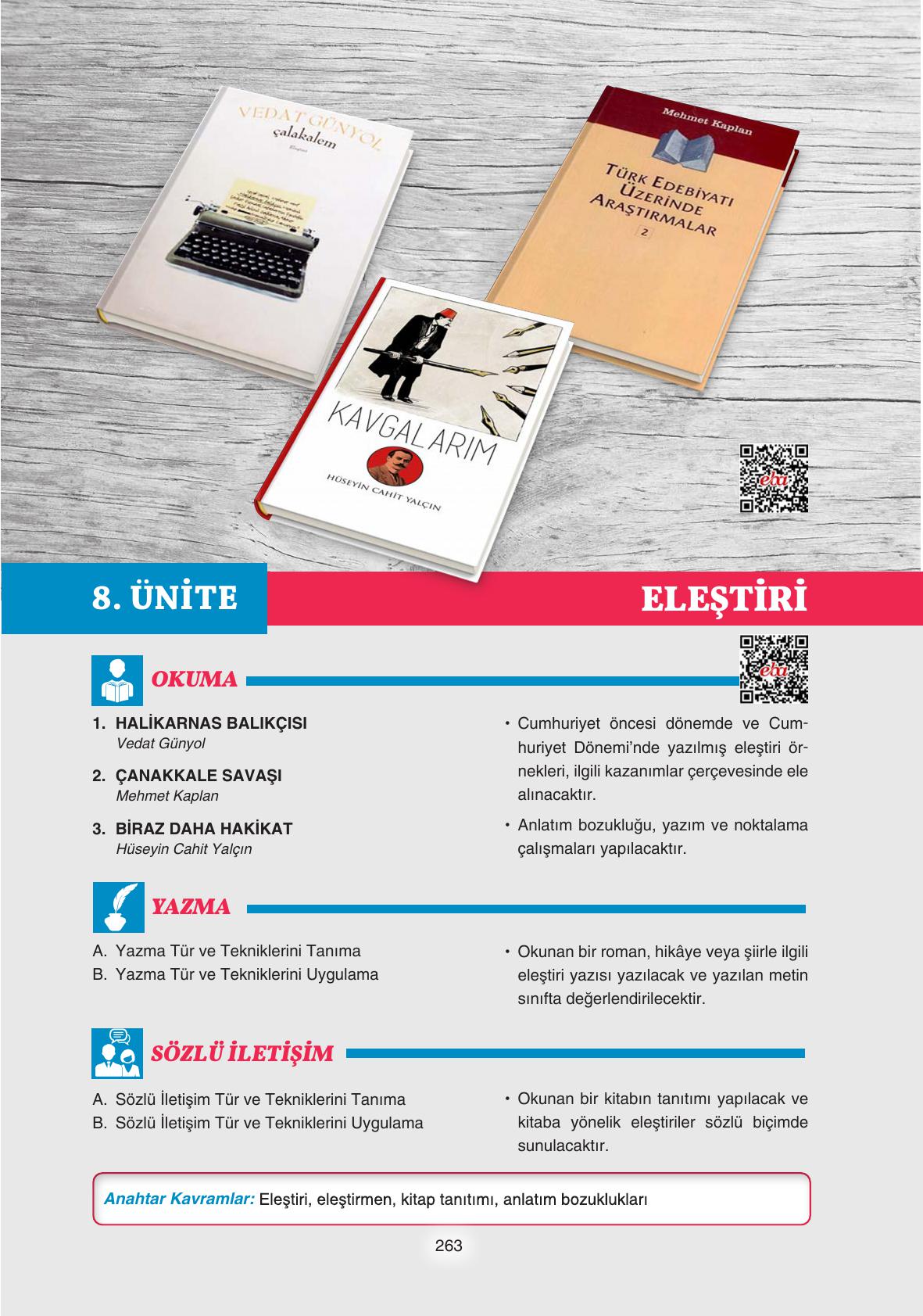 11. Sınıf Gizem Yayıncılık Edebiyat Ders Kitabı Sayfa 263 Cevapları