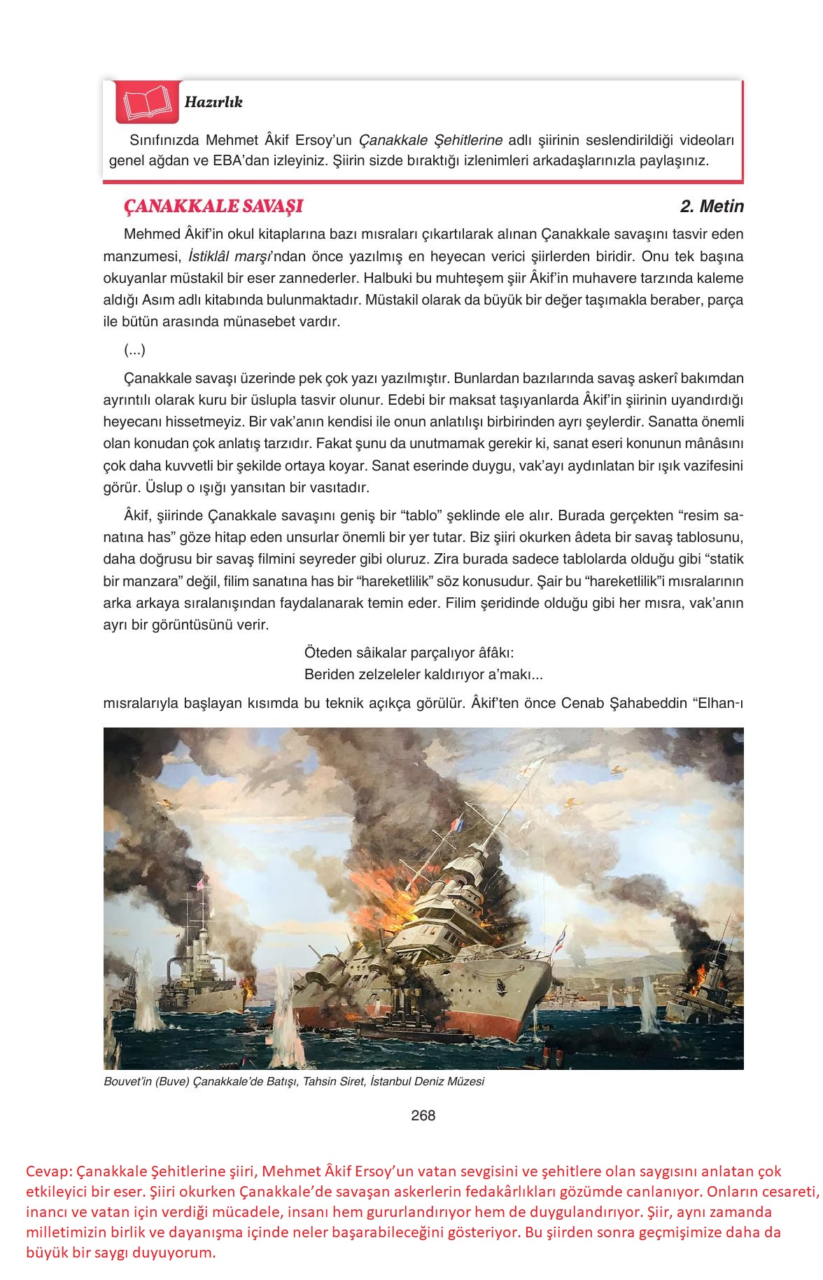 11. Sınıf Gizem Yayıncılık Edebiyat Ders Kitabı Sayfa 268 Cevapları