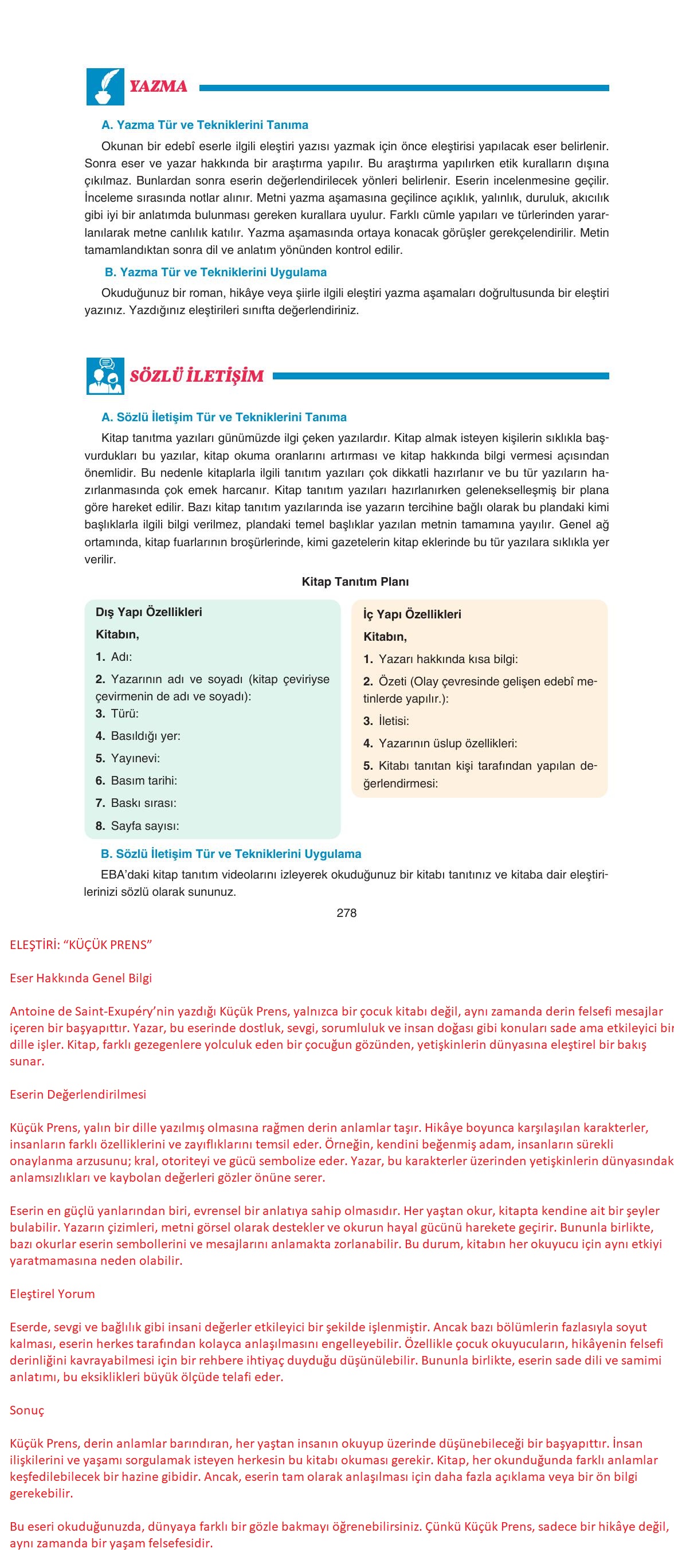 11. Sınıf Gizem Yayıncılık Edebiyat Ders Kitabı Sayfa 278 Cevapları