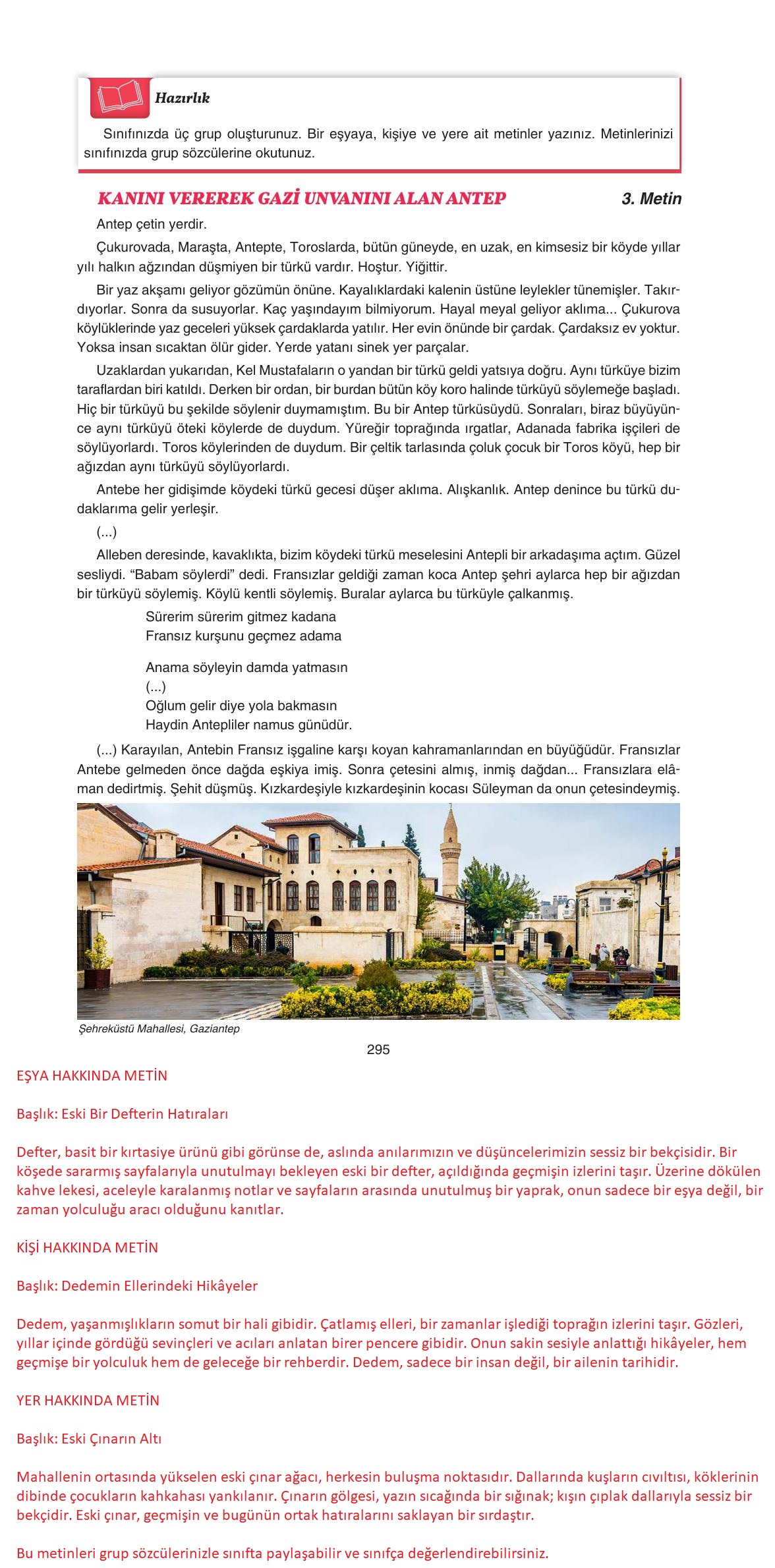 11. Sınıf Gizem Yayıncılık Edebiyat Ders Kitabı Sayfa 295 Cevapları