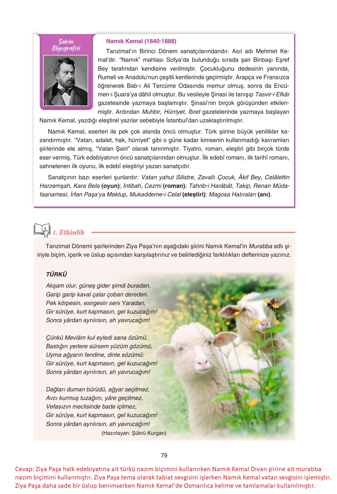 11. Sınıf Gizem Yayıncılık Edebiyat Ders Kitabı Sayfa 79 Cevapları