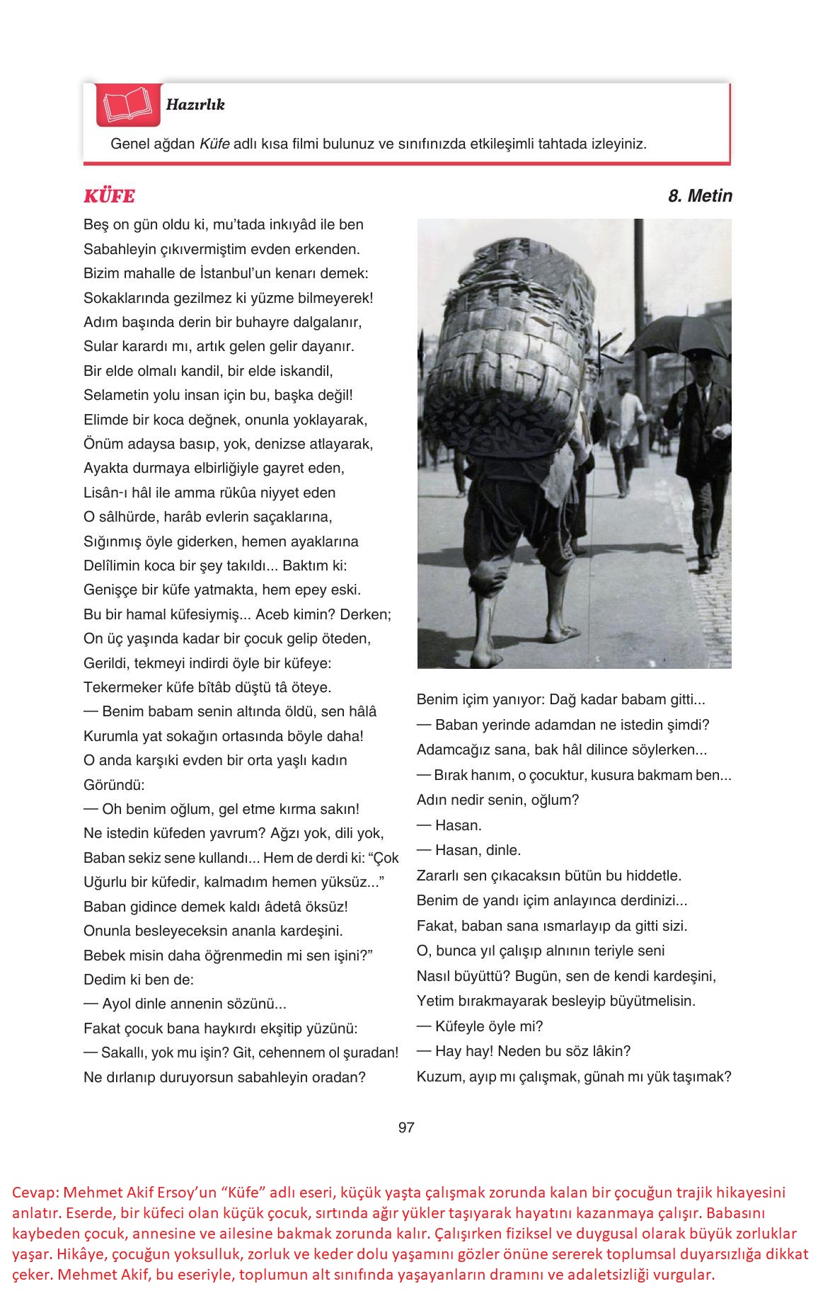 11. Sınıf Gizem Yayıncılık Edebiyat Ders Kitabı Sayfa 97 Cevapları