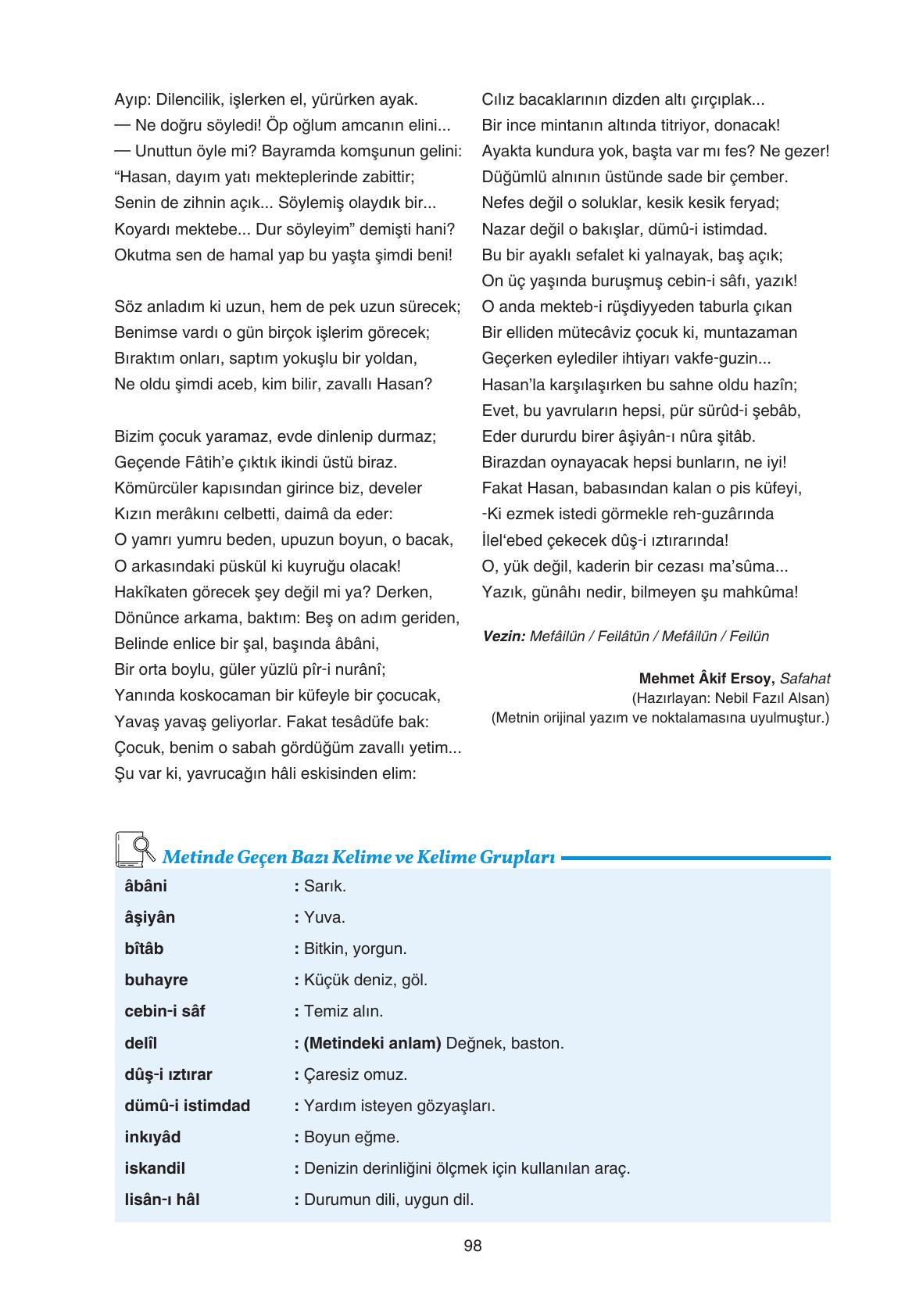 11. Sınıf Gizem Yayıncılık Edebiyat Ders Kitabı Sayfa 98 Cevapları