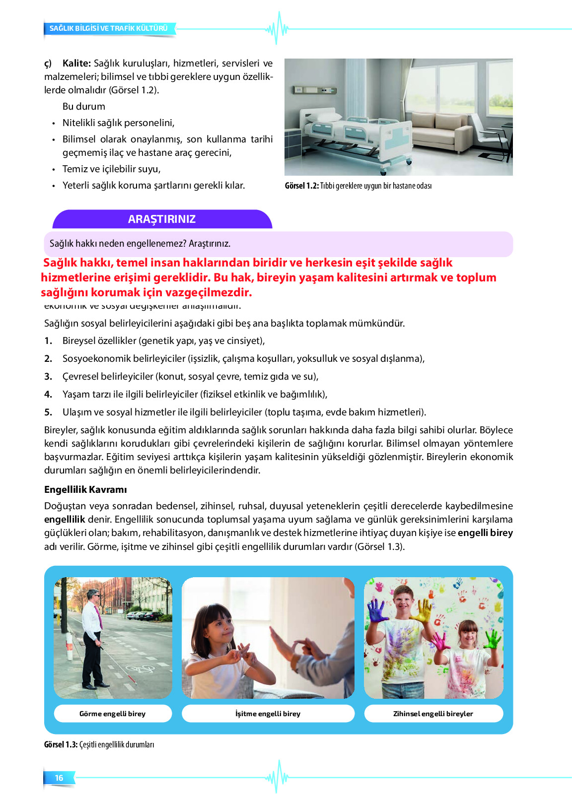 9. Sınıf Meb Yayınları Sağlık Bilgisi Ve Trafik Kültürü Ders Kitabı Sayfa 16 Cevapları