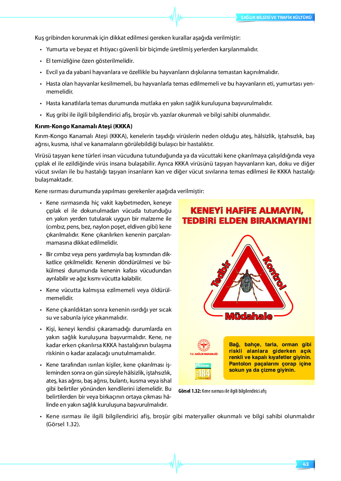 9. Sınıf Meb Yayınları Sağlık Bilgisi Ve Trafik Kültürü Ders Kitabı Sayfa 43 Cevapları
