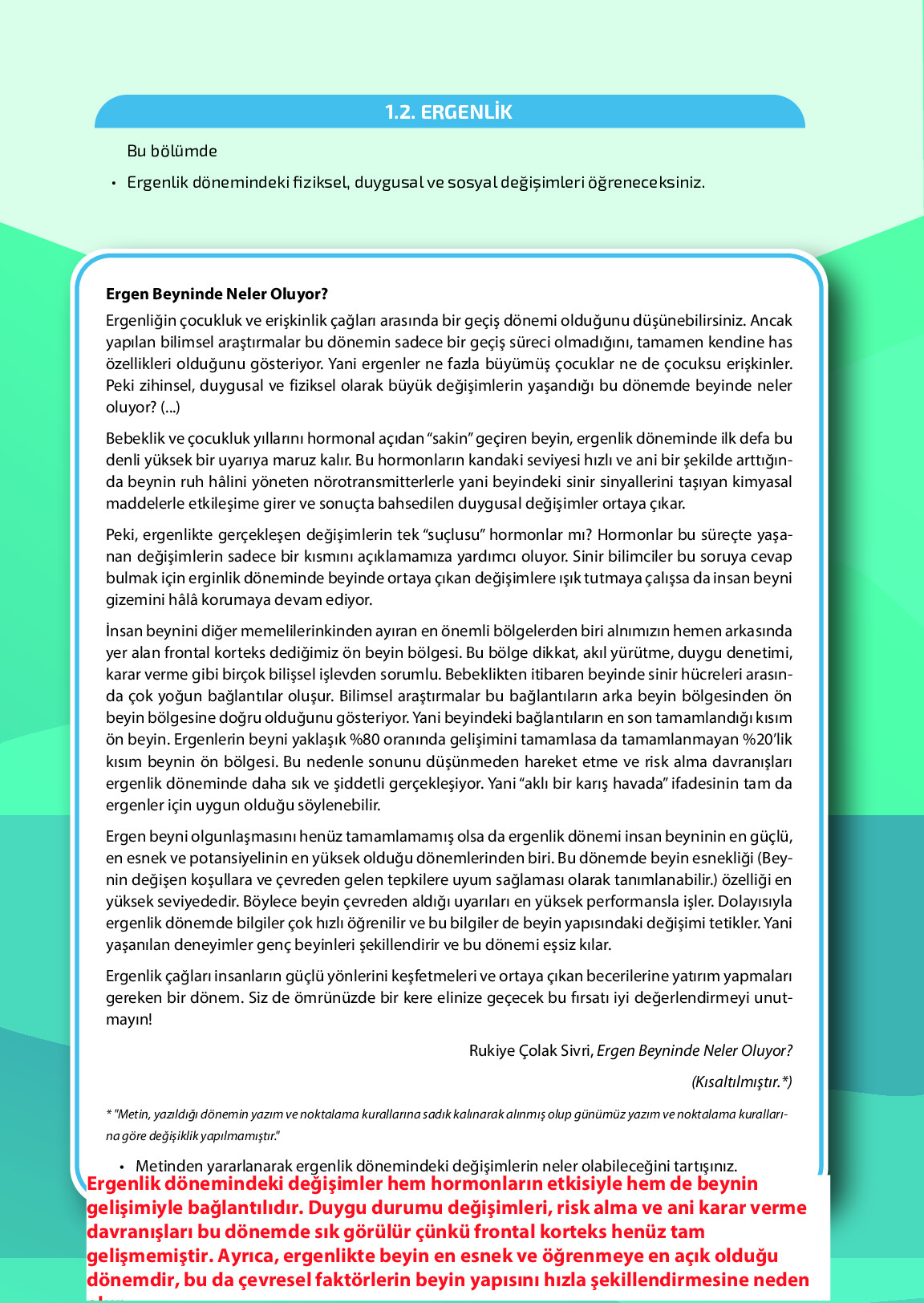 9. Sınıf Meb Yayınları Sağlık Bilgisi Ve Trafik Kültürü Ders Kitabı Sayfa 44 Cevapları