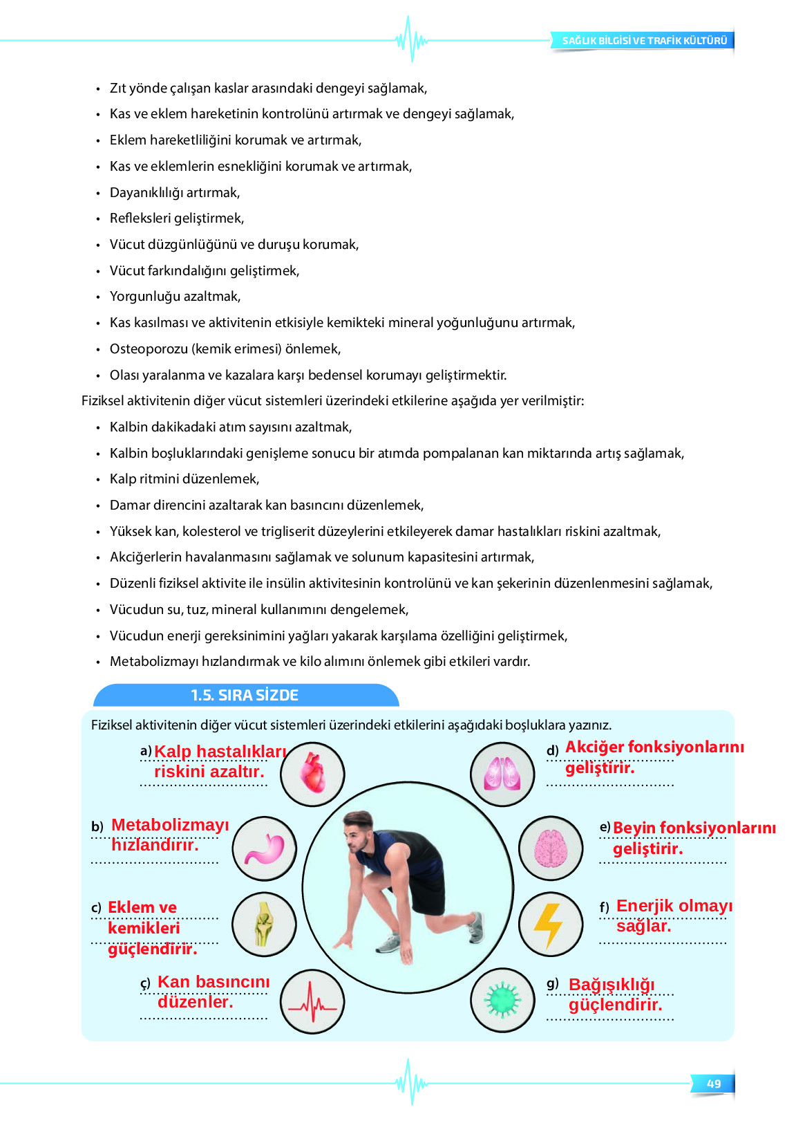 9. Sınıf Meb Yayınları Sağlık Bilgisi Ve Trafik Kültürü Ders Kitabı Sayfa 49 Cevapları