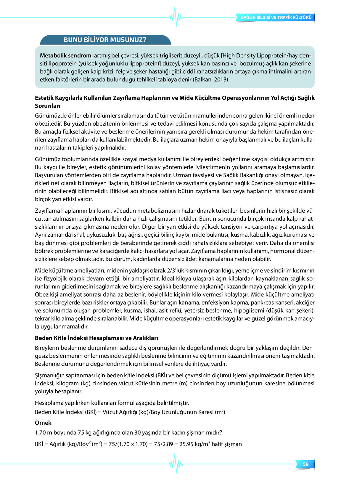 9. Sınıf Meb Yayınları Sağlık Bilgisi Ve Trafik Kültürü Ders Kitabı Sayfa 59 Cevapları