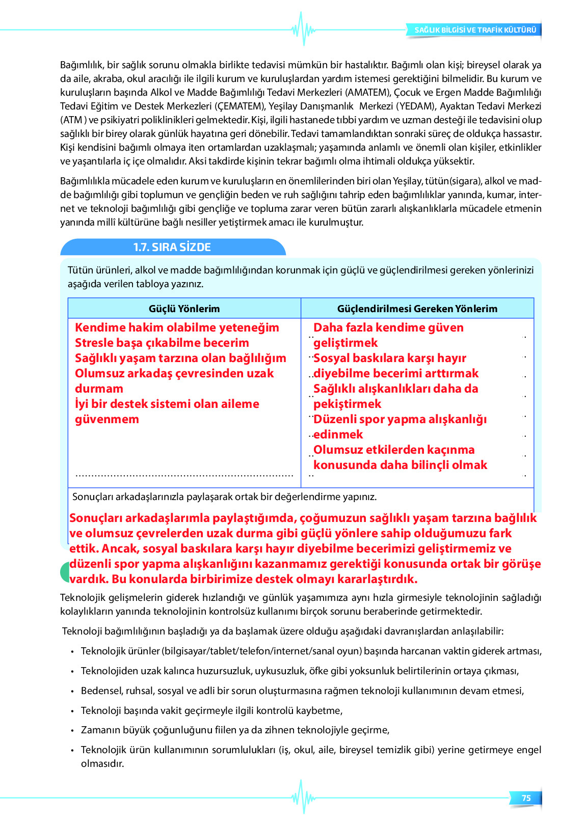 9. Sınıf Meb Yayınları Sağlık Bilgisi Ve Trafik Kültürü Ders Kitabı Sayfa 75 Cevapları 9. Sınıf Meb Yayınları Sağlık Bilgisi Ve Trafik Kültürü Ders Kitabı Sayfa 75 Cevapları