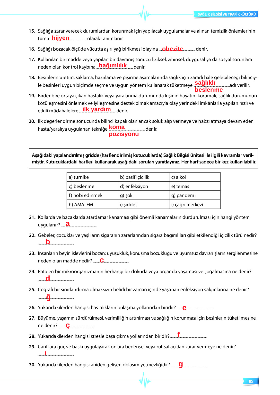 9. Sınıf Meb Yayınları Sağlık Bilgisi Ve Trafik Kültürü Ders Kitabı Sayfa 95 Cevapları 9. Sınıf Meb Yayınları Sağlık Bilgisi Ve Trafik Kültürü Ders Kitabı Sayfa 95 Cevapları