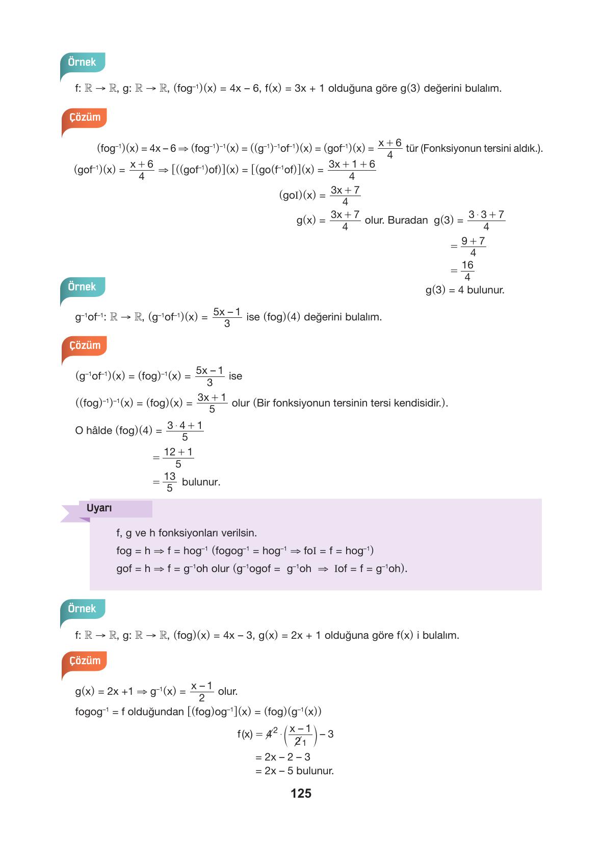 10. Sınıf Hecce Yayıncılık Matematik Ders Kitabı Sayfa 125 Cevapları 10. Sınıf Hecce Yayıncılık Matematik Ders Kitabı Sayfa 125 Cevapları
