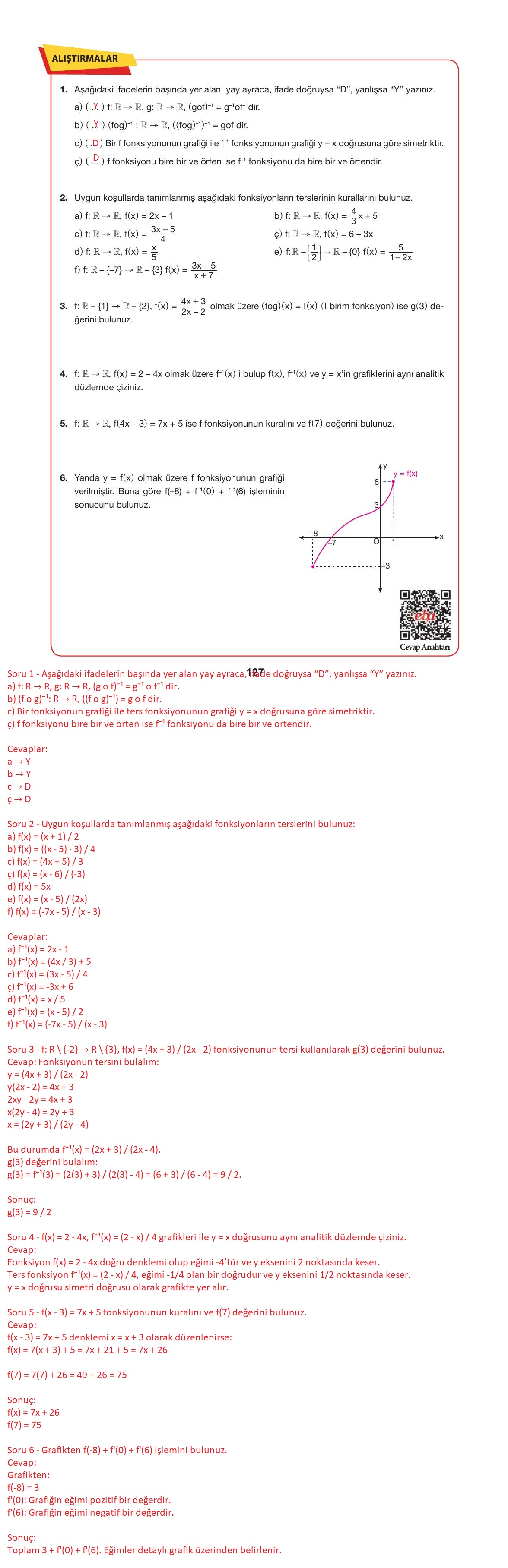 10. Sınıf Hecce Yayıncılık Matematik Ders Kitabı Sayfa 127 Cevapları