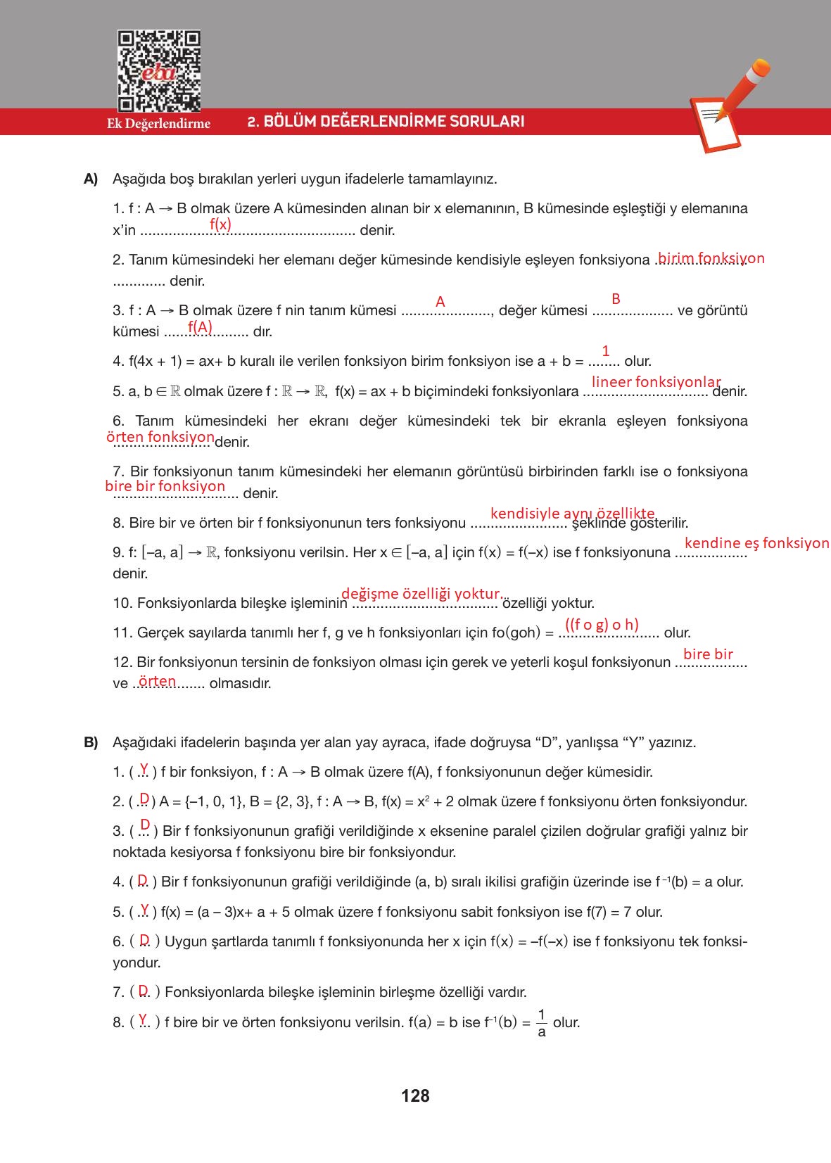 10. Sınıf Hecce Yayıncılık Matematik Ders Kitabı Sayfa 128 Cevapları 10. Sınıf Hecce Yayıncılık Matematik Ders Kitabı Sayfa 128 Cevapları