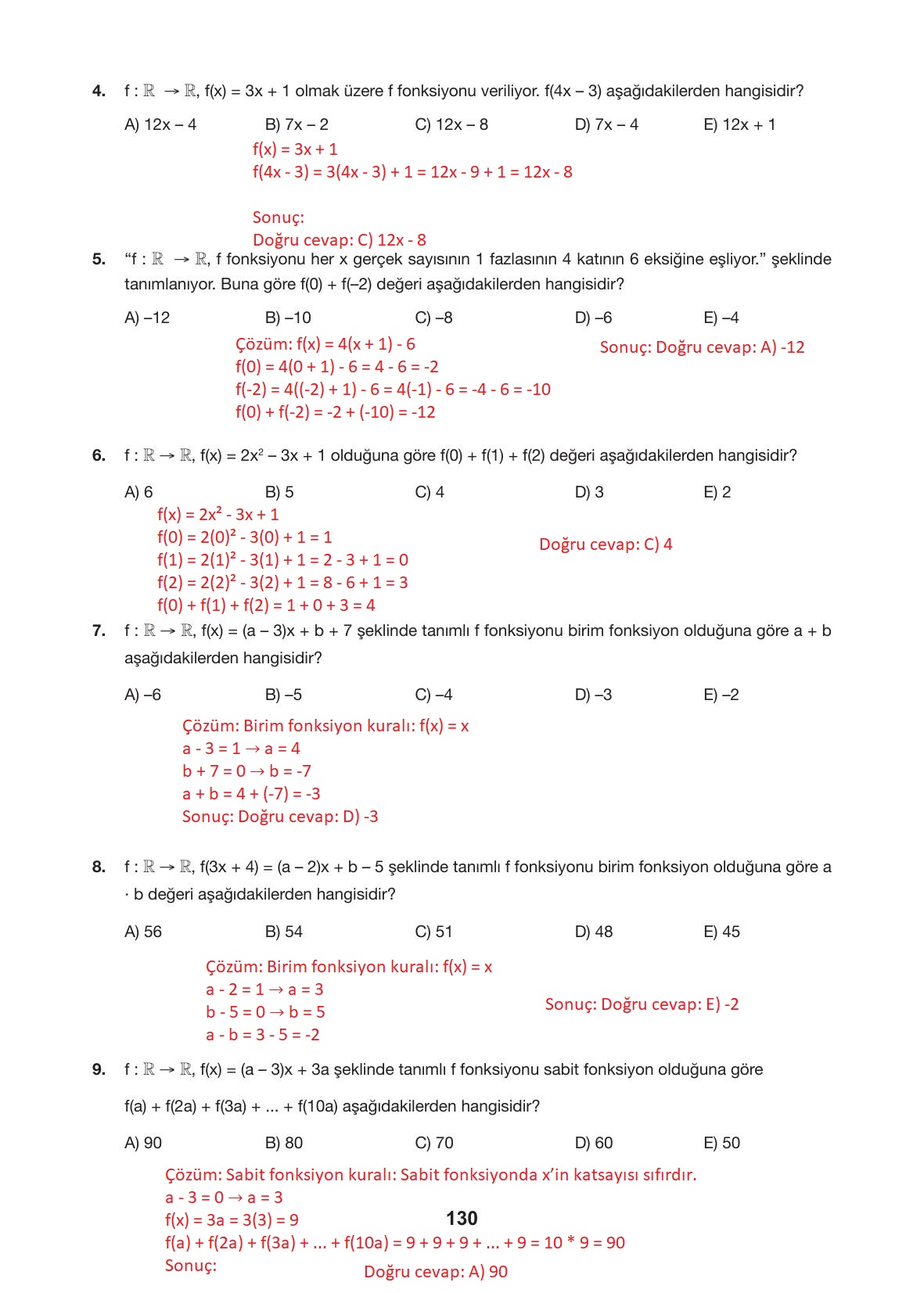 10. Sınıf Hecce Yayıncılık Matematik Ders Kitabı Sayfa 130 Cevapları