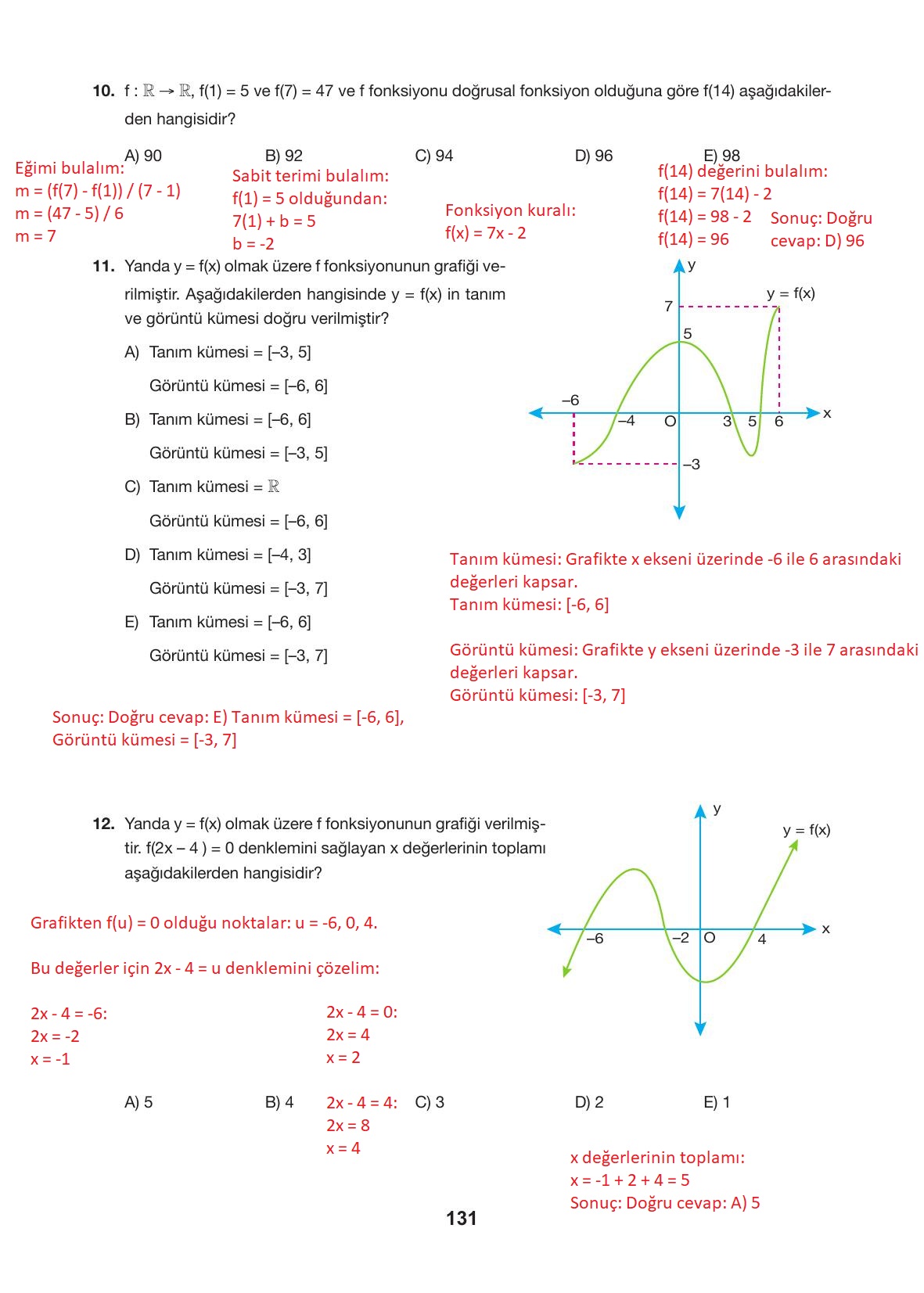 10. Sınıf Hecce Yayıncılık Matematik Ders Kitabı Sayfa 131 Cevapları
