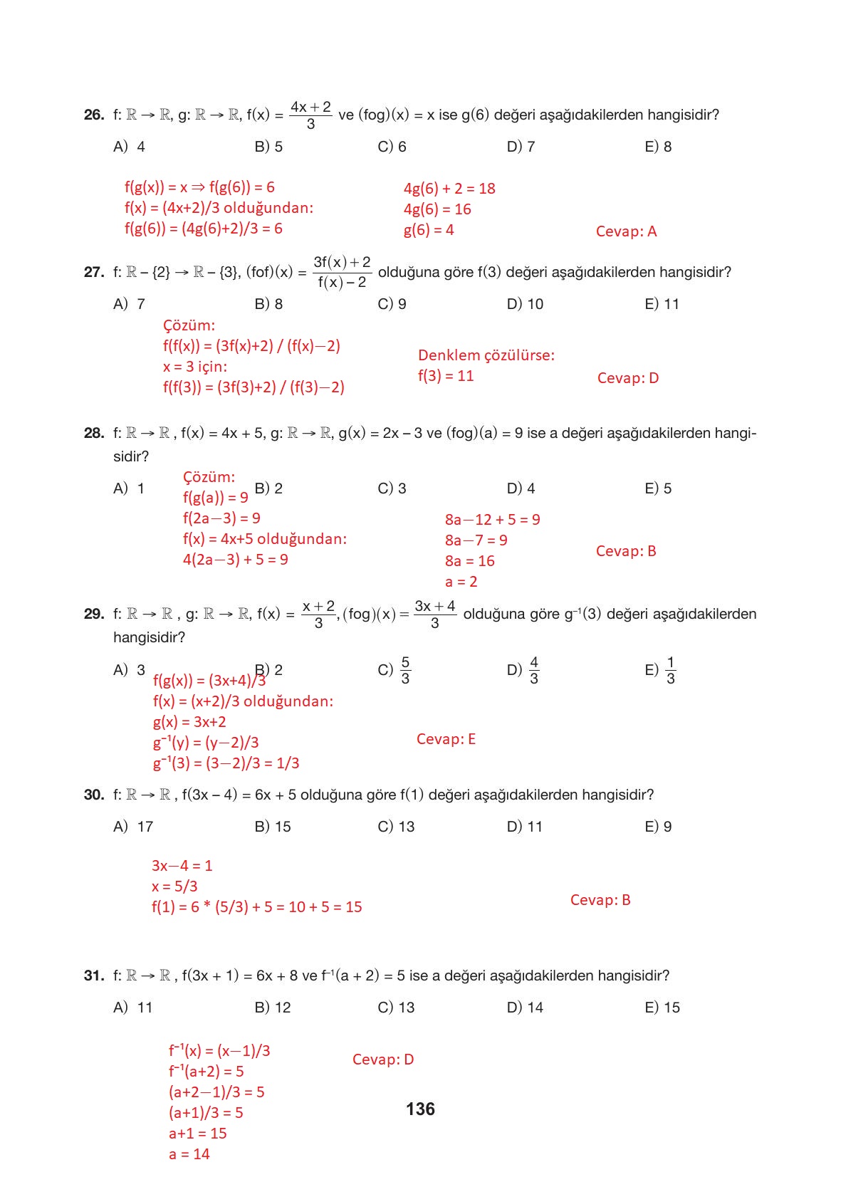 10. Sınıf Hecce Yayıncılık Matematik Ders Kitabı Sayfa 136 Cevapları 10. Sınıf Hecce Yayıncılık Matematik Ders Kitabı Sayfa 136 Cevapları