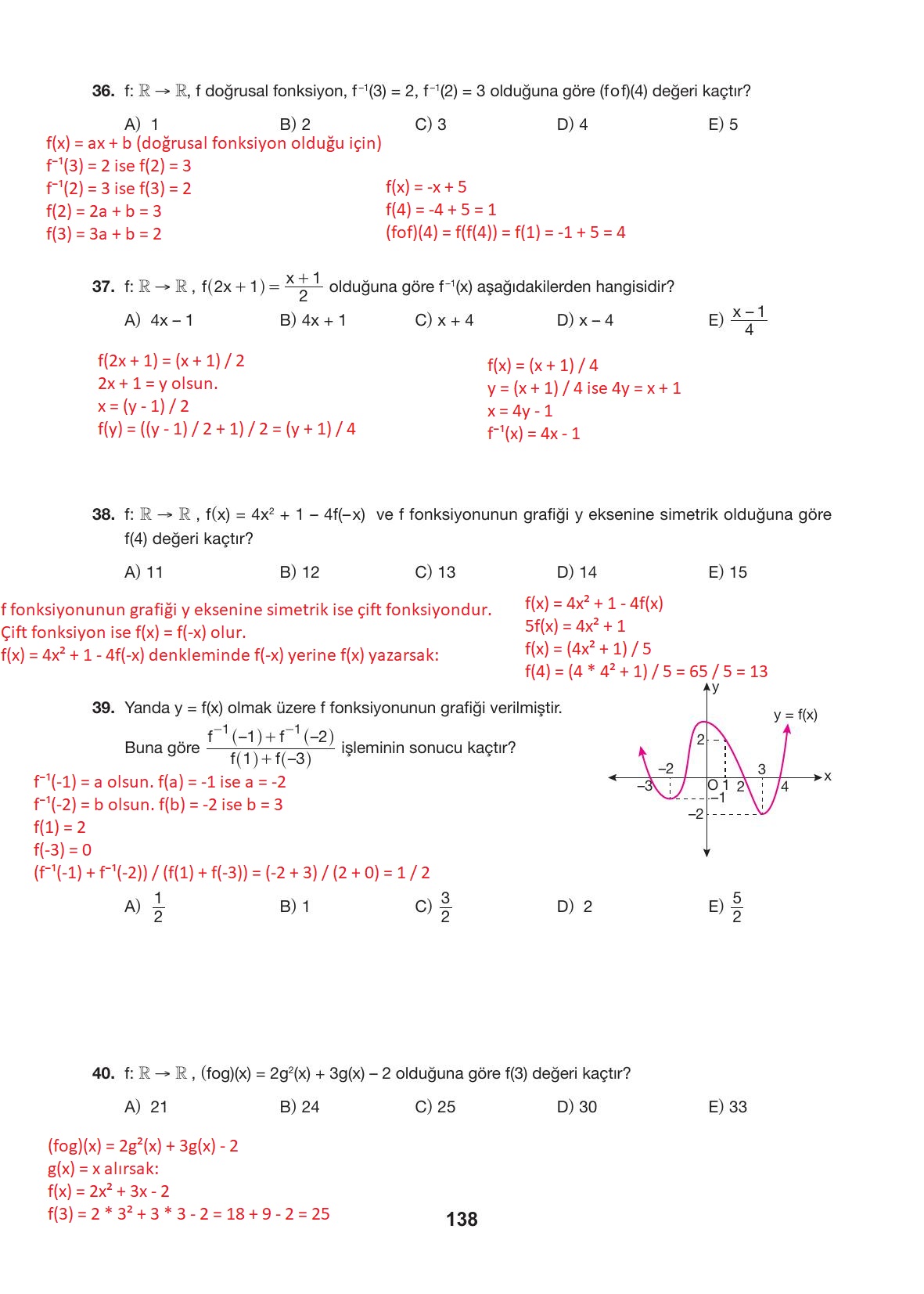 10. Sınıf Hecce Yayıncılık Matematik Ders Kitabı Sayfa 138 Cevapları 10. Sınıf Hecce Yayıncılık Matematik Ders Kitabı Sayfa 138 Cevapları