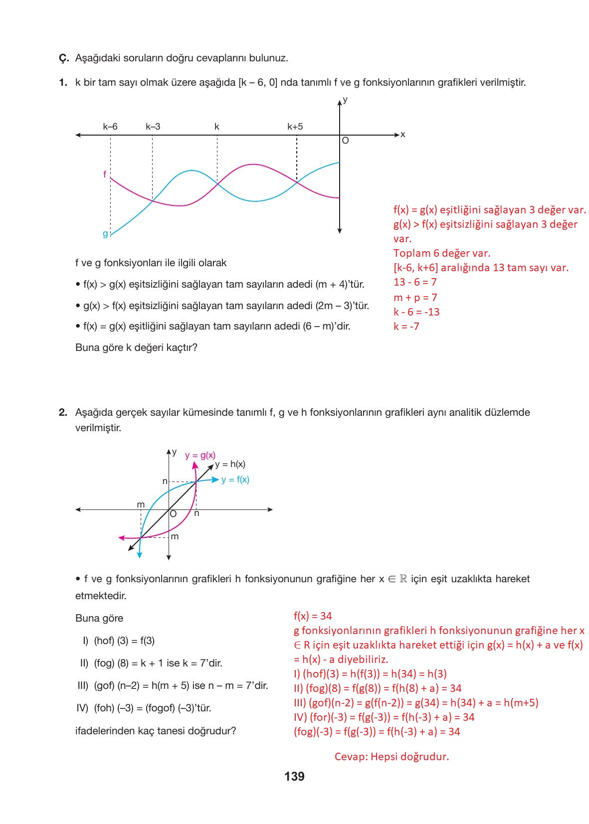 10. Sınıf Hecce Yayıncılık Matematik Ders Kitabı Sayfa 139 Cevapları 10. Sınıf Hecce Yayıncılık Matematik Ders Kitabı Sayfa 139 Cevapları