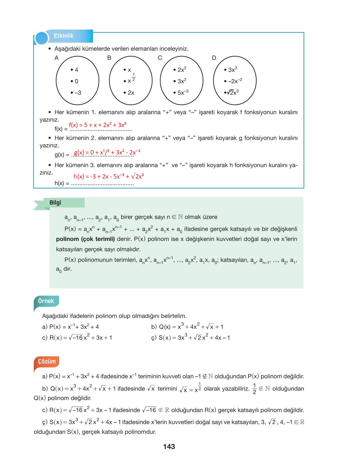 10. Sınıf Hecce Yayıncılık Matematik Ders Kitabı Sayfa 143 Cevapları 10. Sınıf Hecce Yayıncılık Matematik Ders Kitabı Sayfa 143 Cevapları