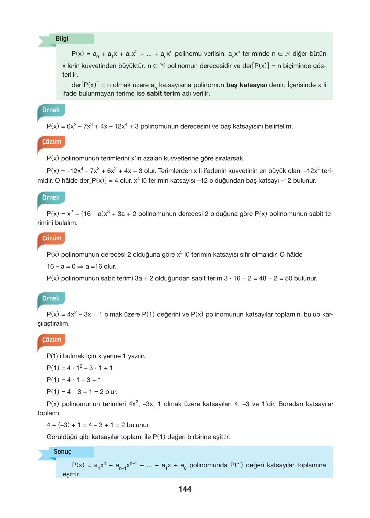 10. Sınıf Hecce Yayıncılık Matematik Ders Kitabı Sayfa 144 Cevapları 10. Sınıf Hecce Yayıncılık Matematik Ders Kitabı Sayfa 144 Cevapları