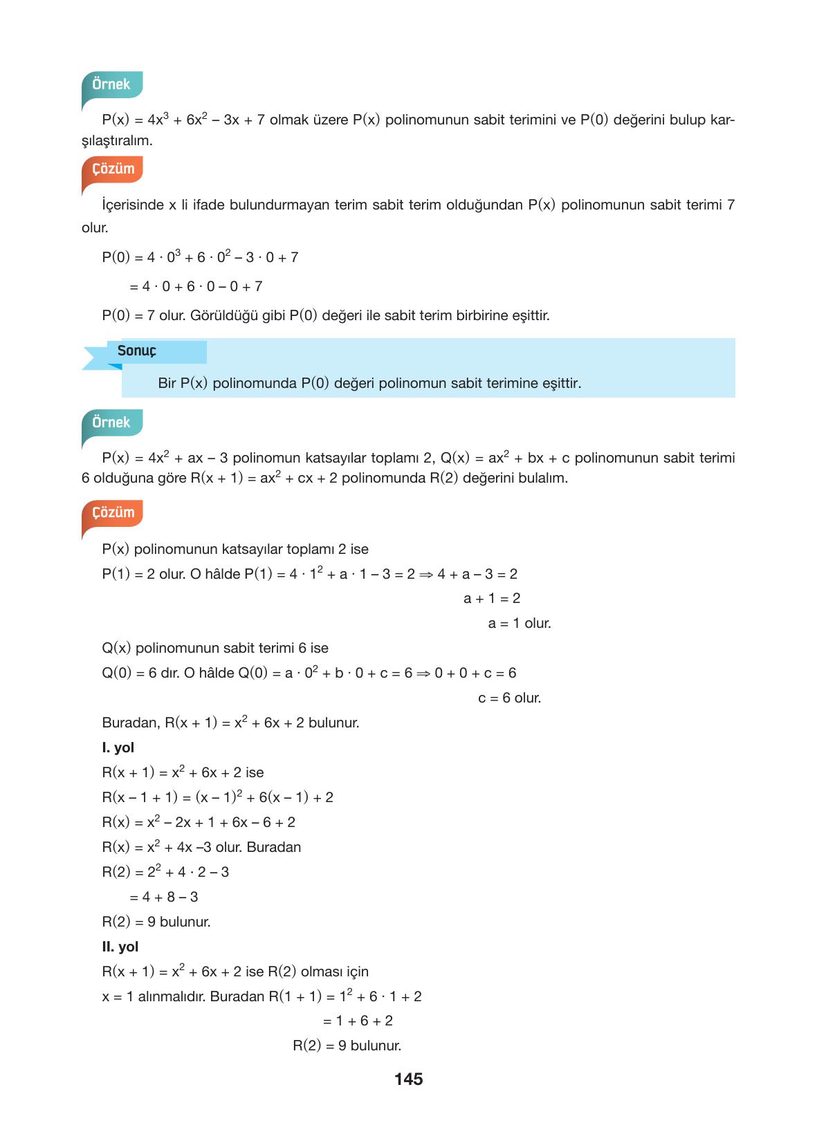 10. Sınıf Hecce Yayıncılık Matematik Ders Kitabı Sayfa 145 Cevapları 10. Sınıf Hecce Yayıncılık Matematik Ders Kitabı Sayfa 145 Cevapları