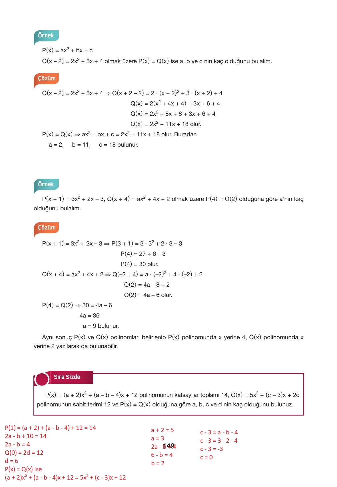 10. Sınıf Hecce Yayıncılık Matematik Ders Kitabı Sayfa 149 Cevapları