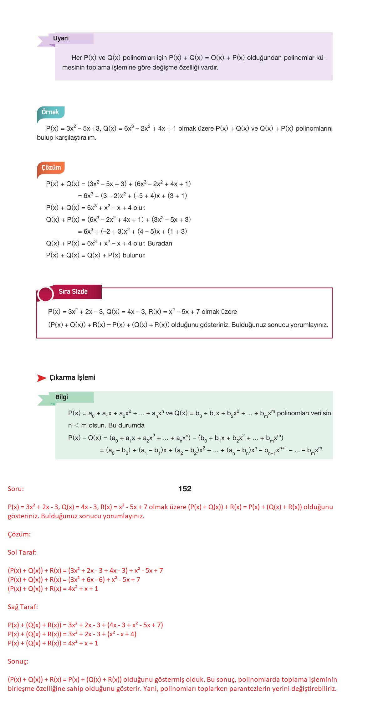 10. Sınıf Hecce Yayıncılık Matematik Ders Kitabı Sayfa 152 Cevapları
