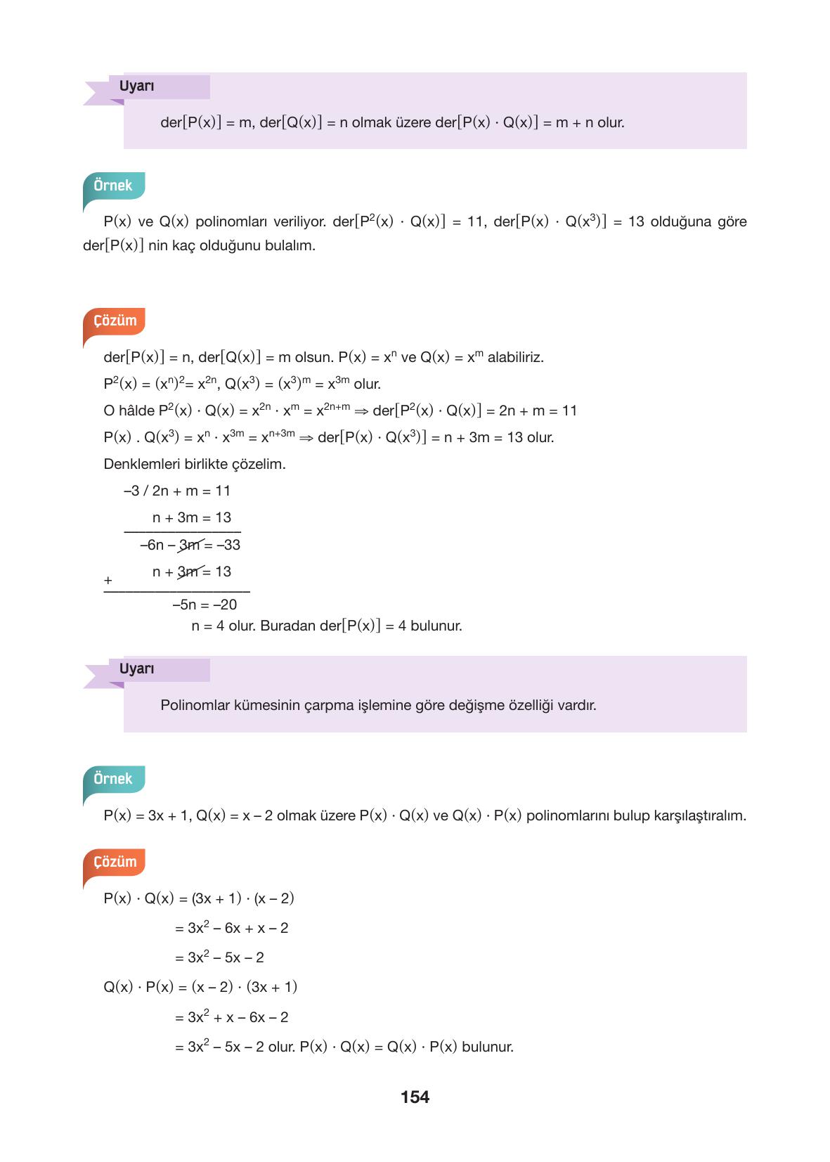 10. Sınıf Hecce Yayıncılık Matematik Ders Kitabı Sayfa 154 Cevapları 10. Sınıf Hecce Yayıncılık Matematik Ders Kitabı Sayfa 154 Cevapları