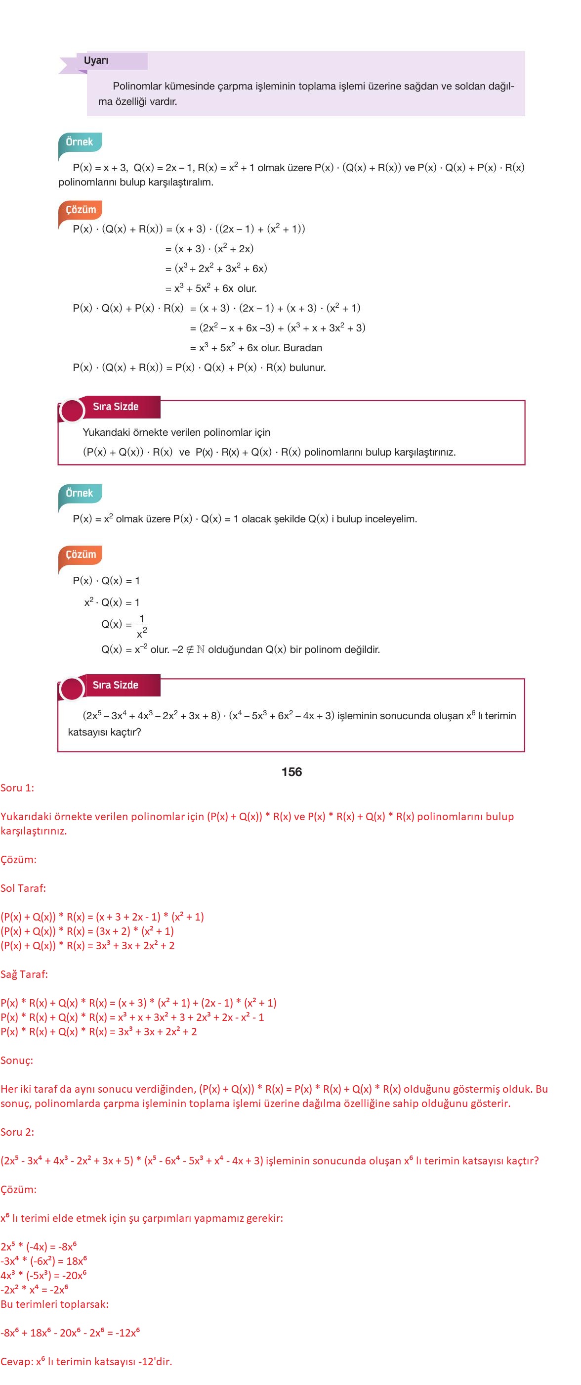 10. Sınıf Hecce Yayıncılık Matematik Ders Kitabı Sayfa 156 Cevapları