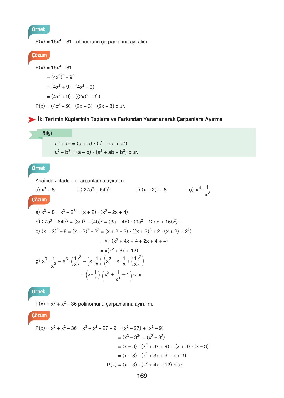 10. Sınıf Hecce Yayıncılık Matematik Ders Kitabı Sayfa 169 Cevapları 10. Sınıf Hecce Yayıncılık Matematik Ders Kitabı Sayfa 169 Cevapları
