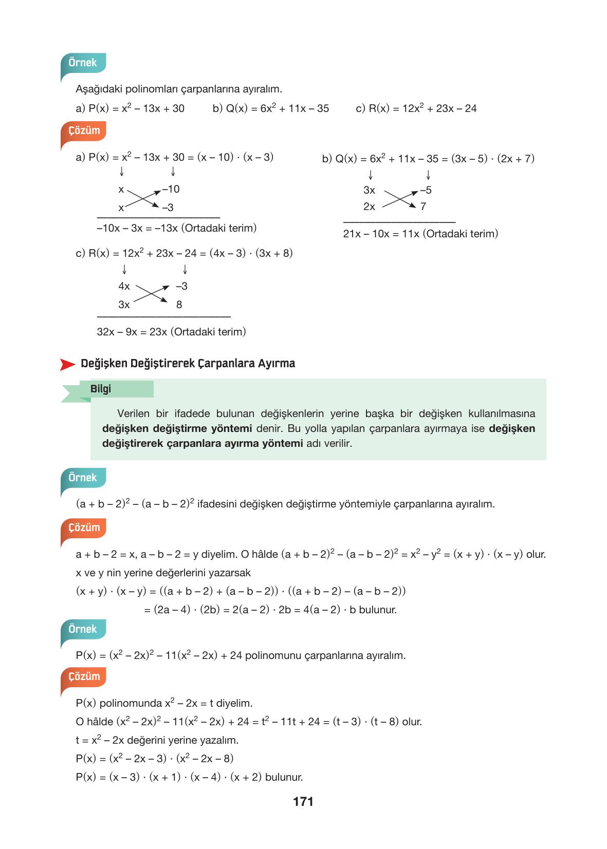 10. Sınıf Hecce Yayıncılık Matematik Ders Kitabı Sayfa 171 Cevapları 10. Sınıf Hecce Yayıncılık Matematik Ders Kitabı Sayfa 171 Cevapları