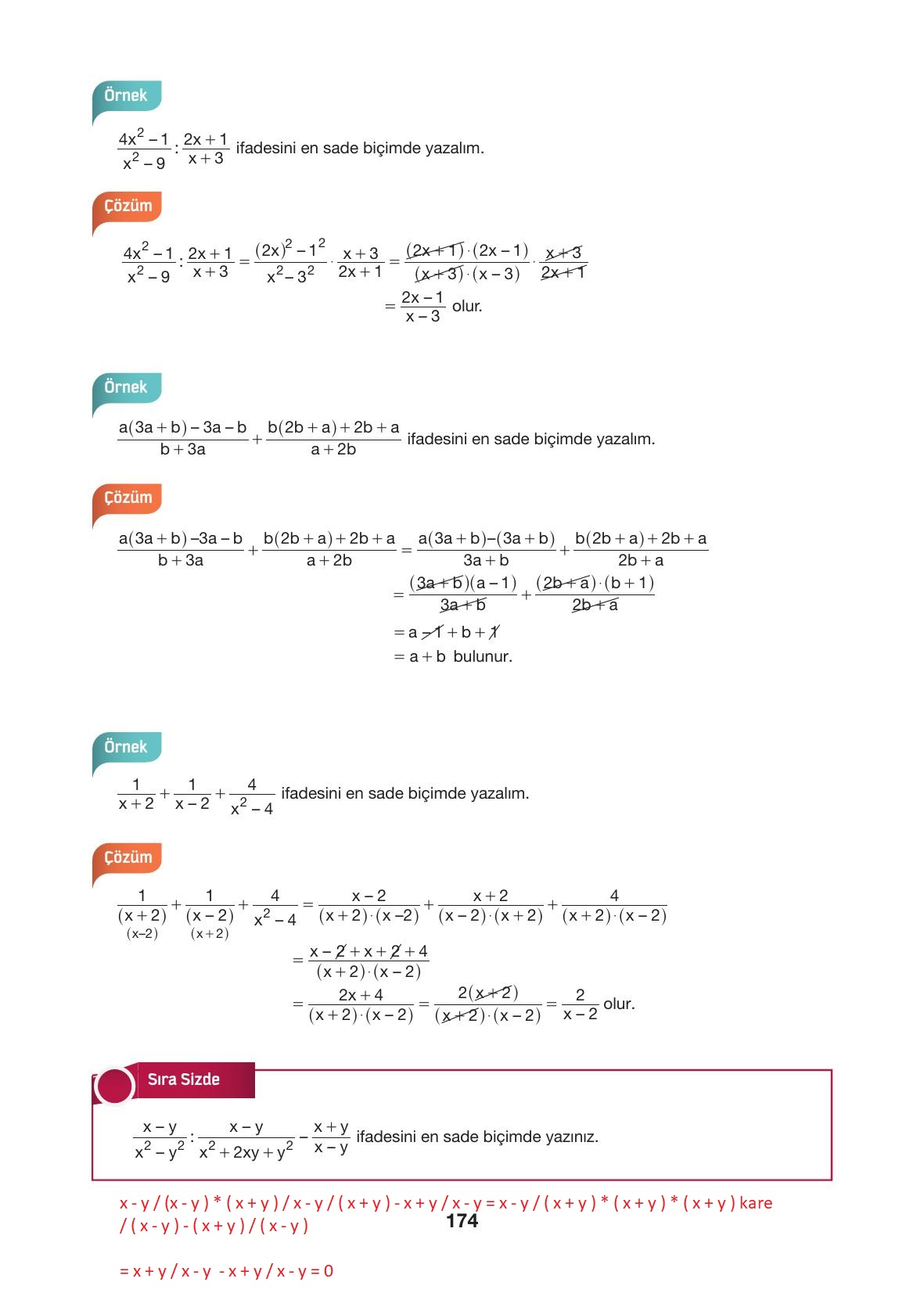 10. Sınıf Hecce Yayıncılık Matematik Ders Kitabı Sayfa 174 Cevapları 10. Sınıf Hecce Yayıncılık Matematik Ders Kitabı Sayfa 174 Cevapları