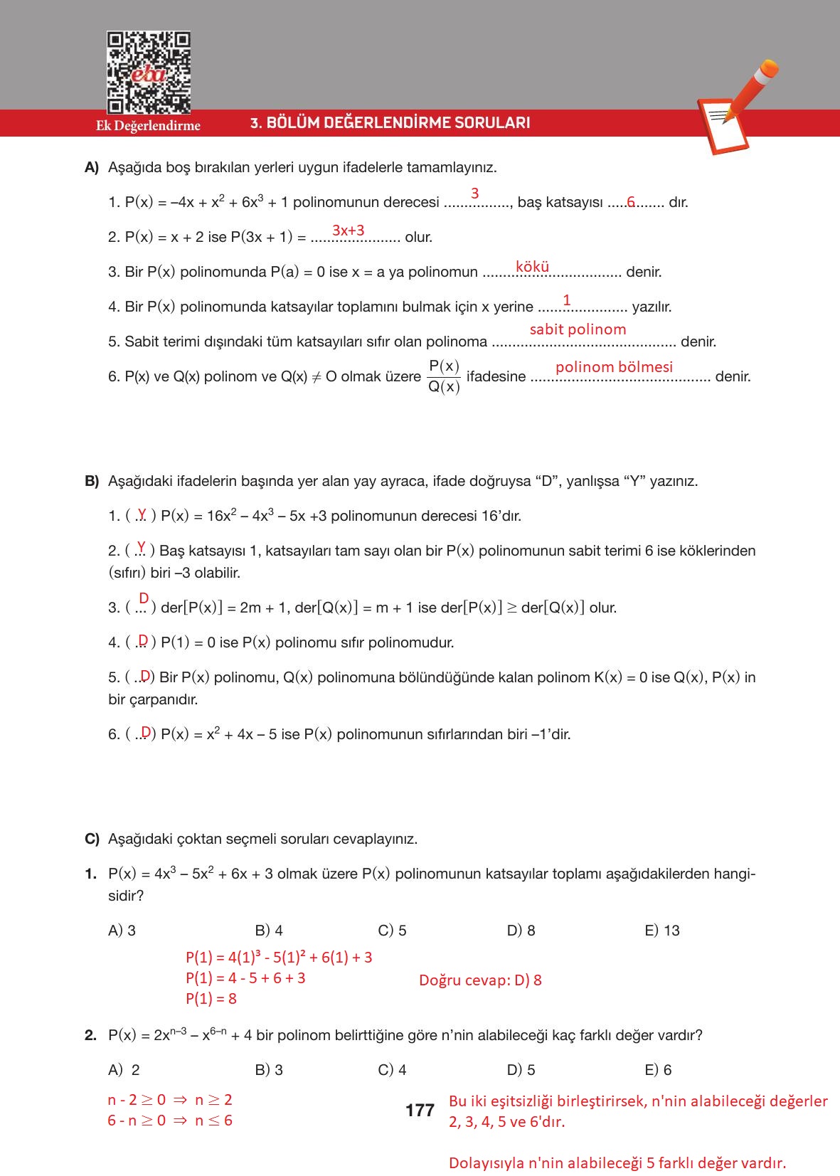 10. Sınıf Hecce Yayıncılık Matematik Ders Kitabı Sayfa 177 Cevapları 10. Sınıf Hecce Yayıncılık Matematik Ders Kitabı Sayfa 177 Cevapları