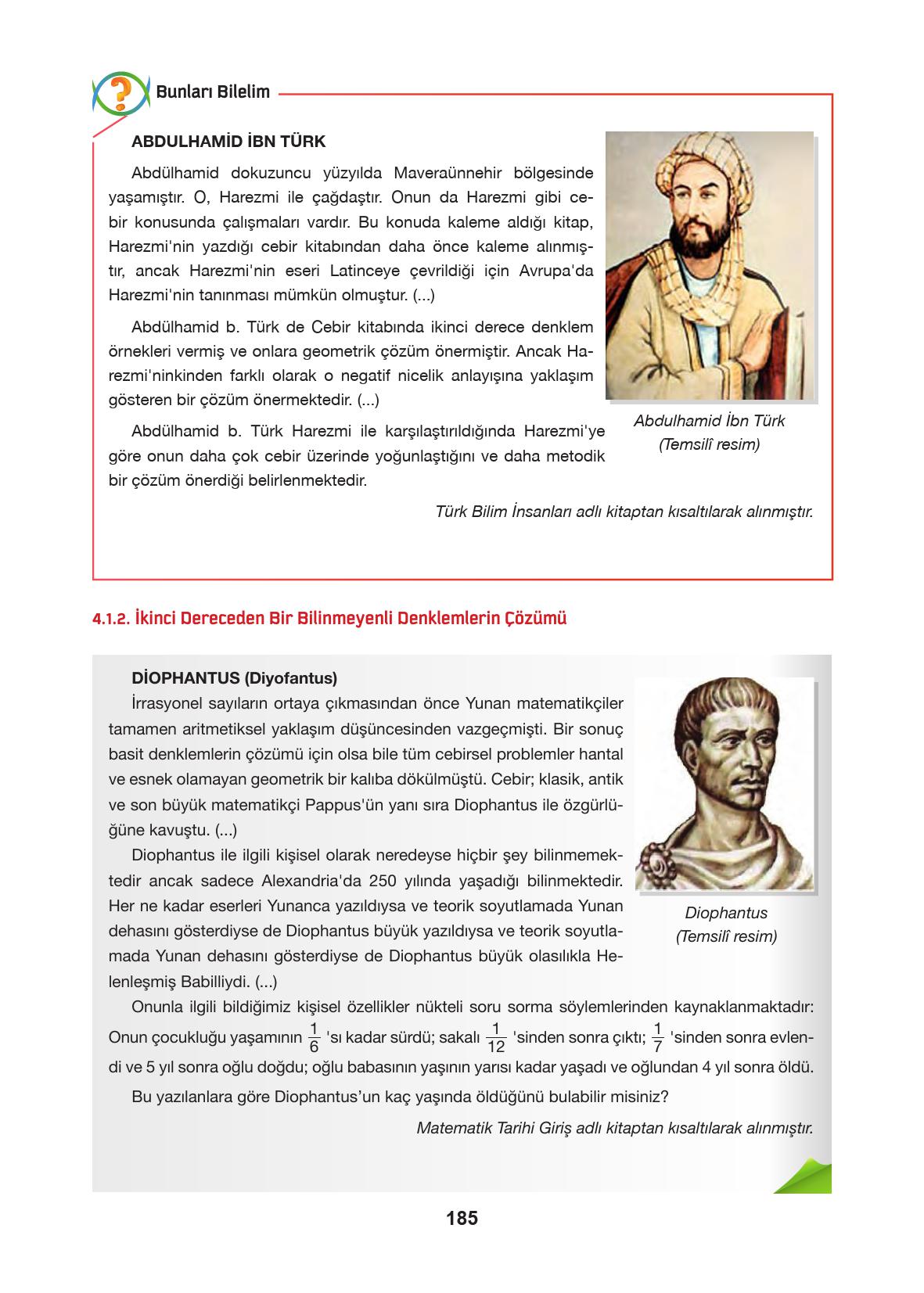10. Sınıf Hecce Yayıncılık Matematik Ders Kitabı Sayfa 185 Cevapları 10. Sınıf Hecce Yayıncılık Matematik Ders Kitabı Sayfa 185 Cevapları