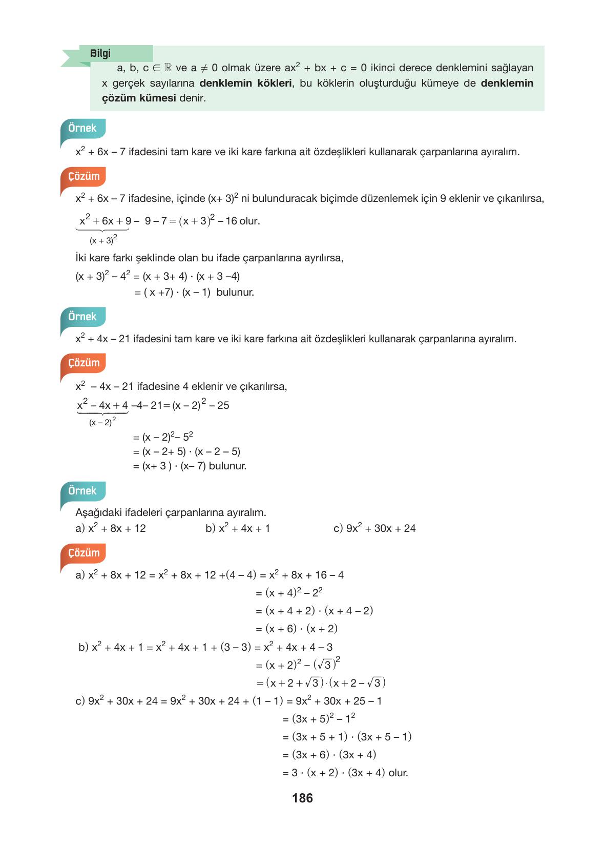 10. Sınıf Hecce Yayıncılık Matematik Ders Kitabı Sayfa 186 Cevapları 10. Sınıf Hecce Yayıncılık Matematik Ders Kitabı Sayfa 186 Cevapları