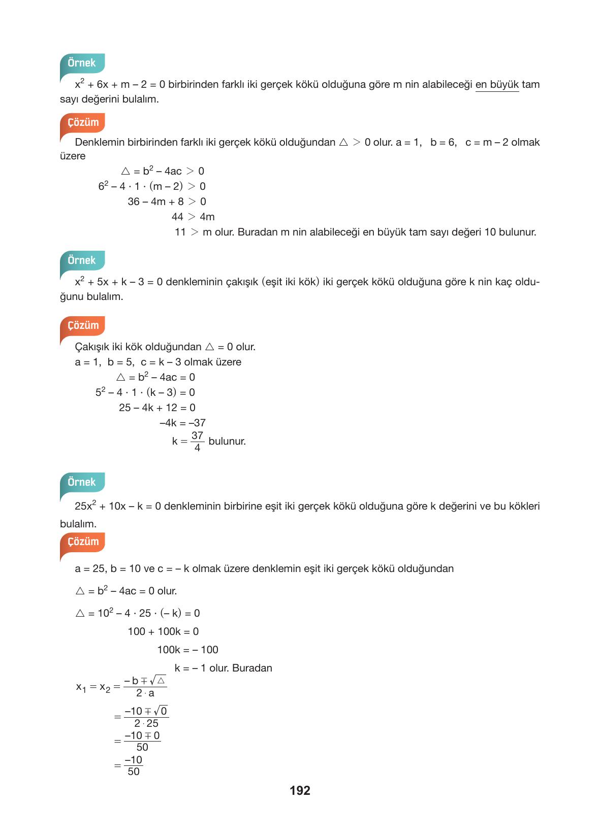 10. Sınıf Hecce Yayıncılık Matematik Ders Kitabı Sayfa 192 Cevapları 10. Sınıf Hecce Yayıncılık Matematik Ders Kitabı Sayfa 192 Cevapları
