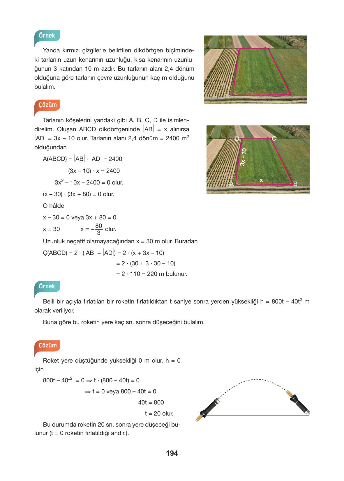 10. Sınıf Hecce Yayıncılık Matematik Ders Kitabı Sayfa 194 Cevapları 10. Sınıf Hecce Yayıncılık Matematik Ders Kitabı Sayfa 194 Cevapları