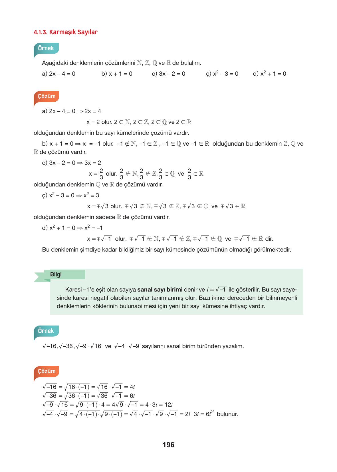10. Sınıf Hecce Yayıncılık Matematik Ders Kitabı Sayfa 196 Cevapları