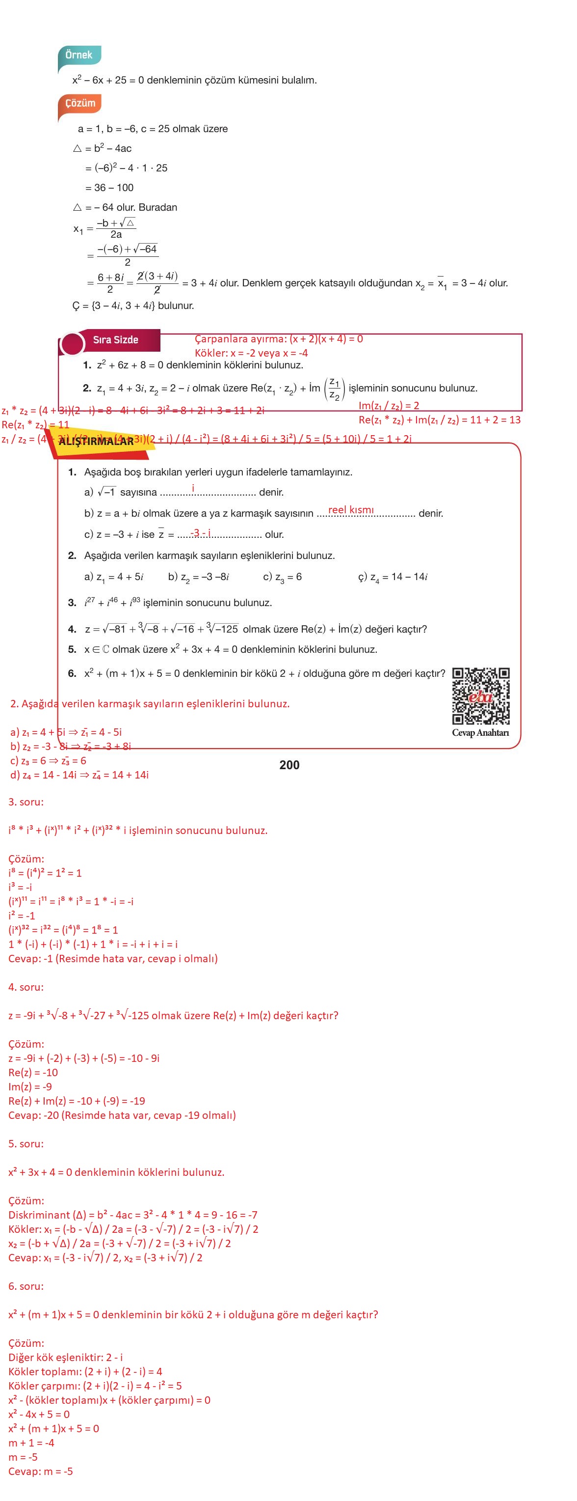 10. Sınıf Hecce Yayıncılık Matematik Ders Kitabı Sayfa 200 Cevapları